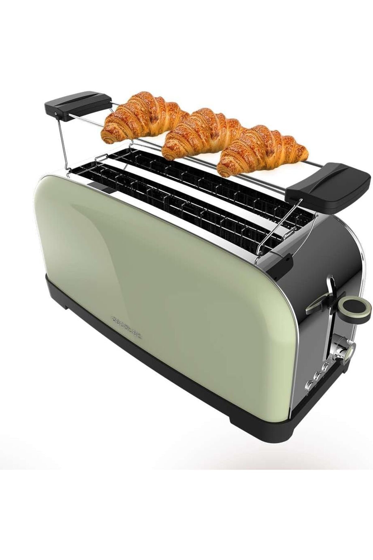 CECOTEC Dikey Ekmek Kızartma Makinesi Toastin' Time 1500 Yeşil, 1500 W, Çift Uzun ve Geniş Yarık