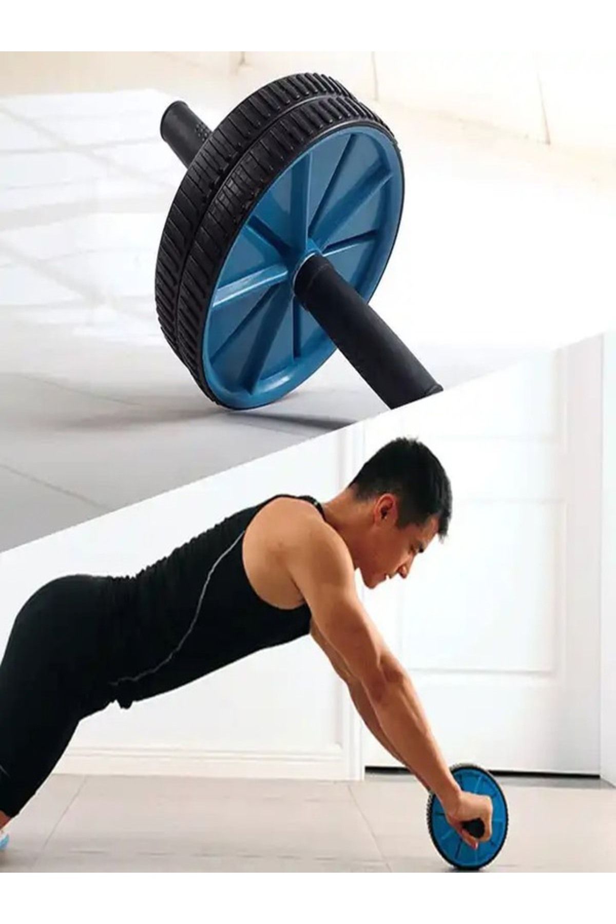 Clifton Fitness Karın Kası Sixpack Egzersiz Tekeri Spor Aleti (Mavi)