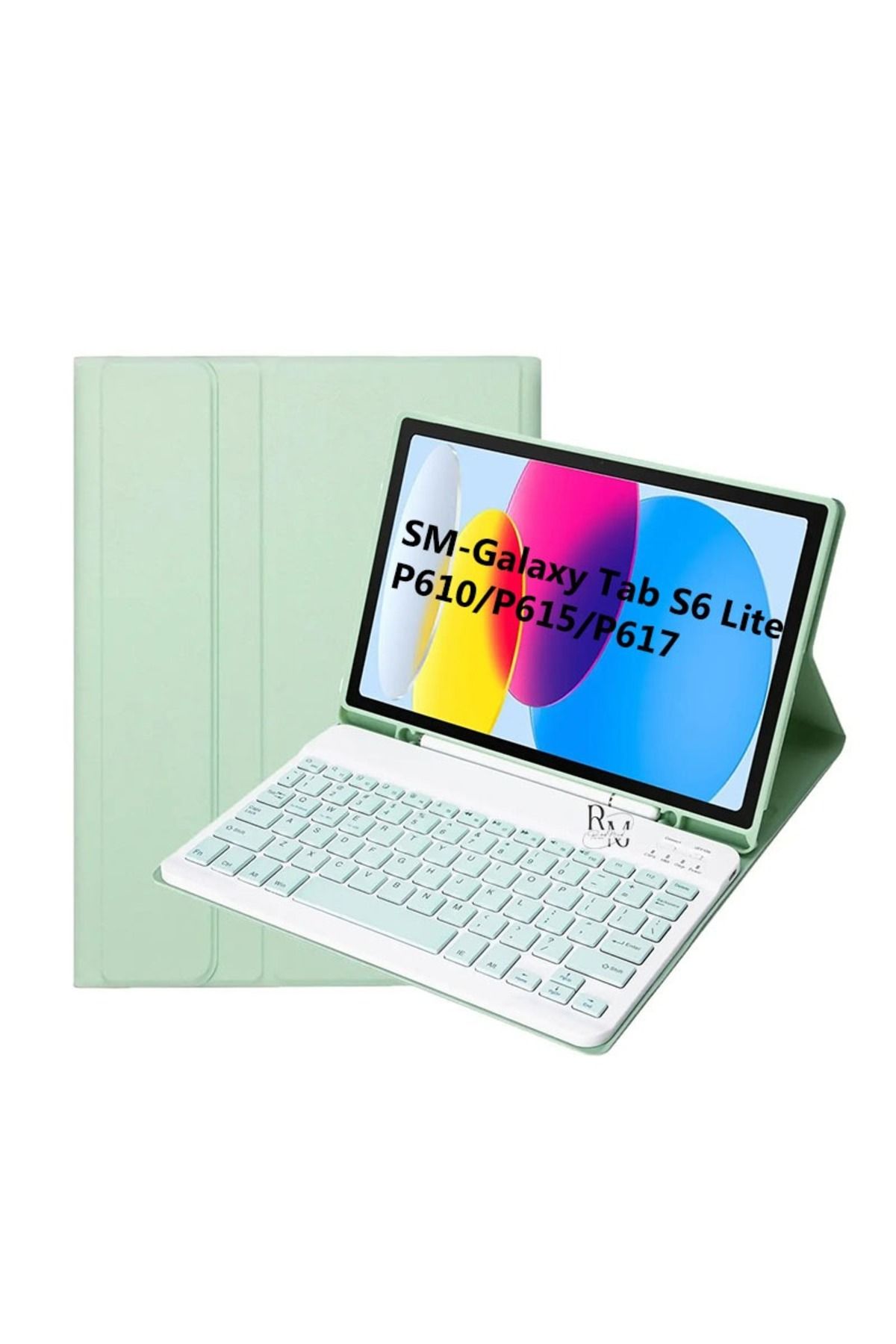 ÜNİCELL Samsung Galaxy Tab S6 Lite P610/615 Uyumlu Bluetooth Özellikli Türkçe Q Klavyeli Tablet Kılıfı