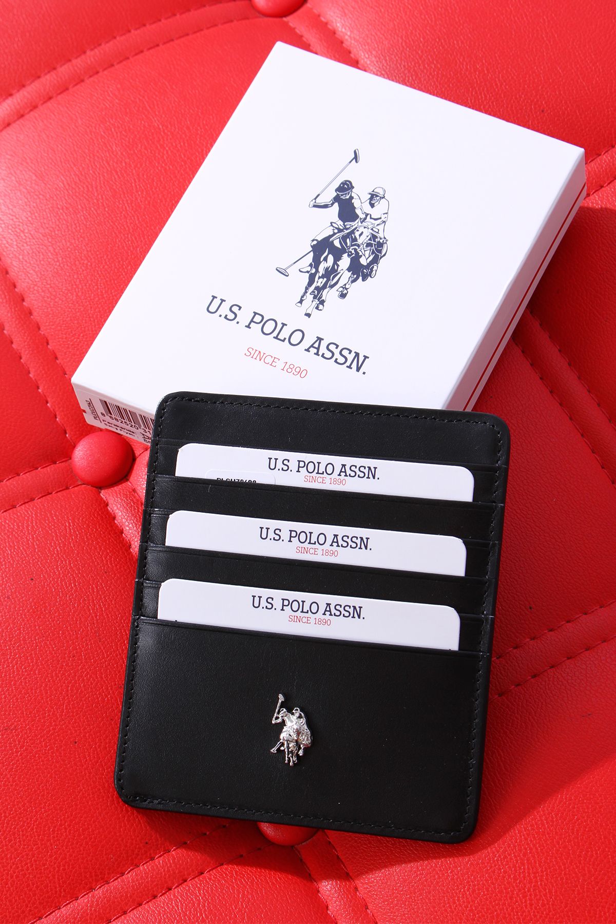U.S. Polo Assn. U.S. POLO ASSN. 9608-09-10 HAKİKİ DERİ CÜZDAN KARTLIK SİYAH