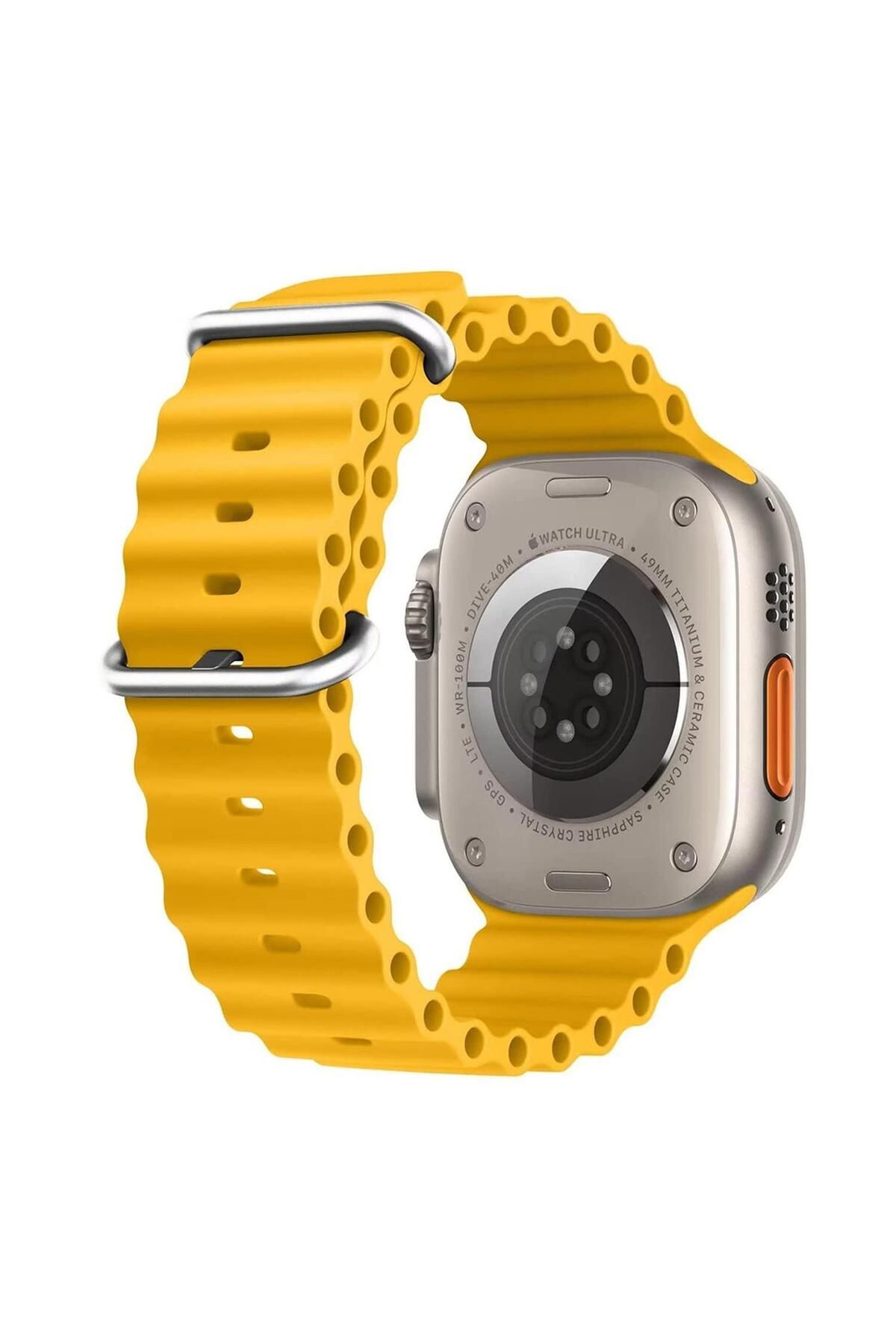 Microsonic Apple Watch SE 2022 40mm Uyumlu  Kordon Ocean Band Sarı (Watch SE 2022 40mm ile Uyumlu)