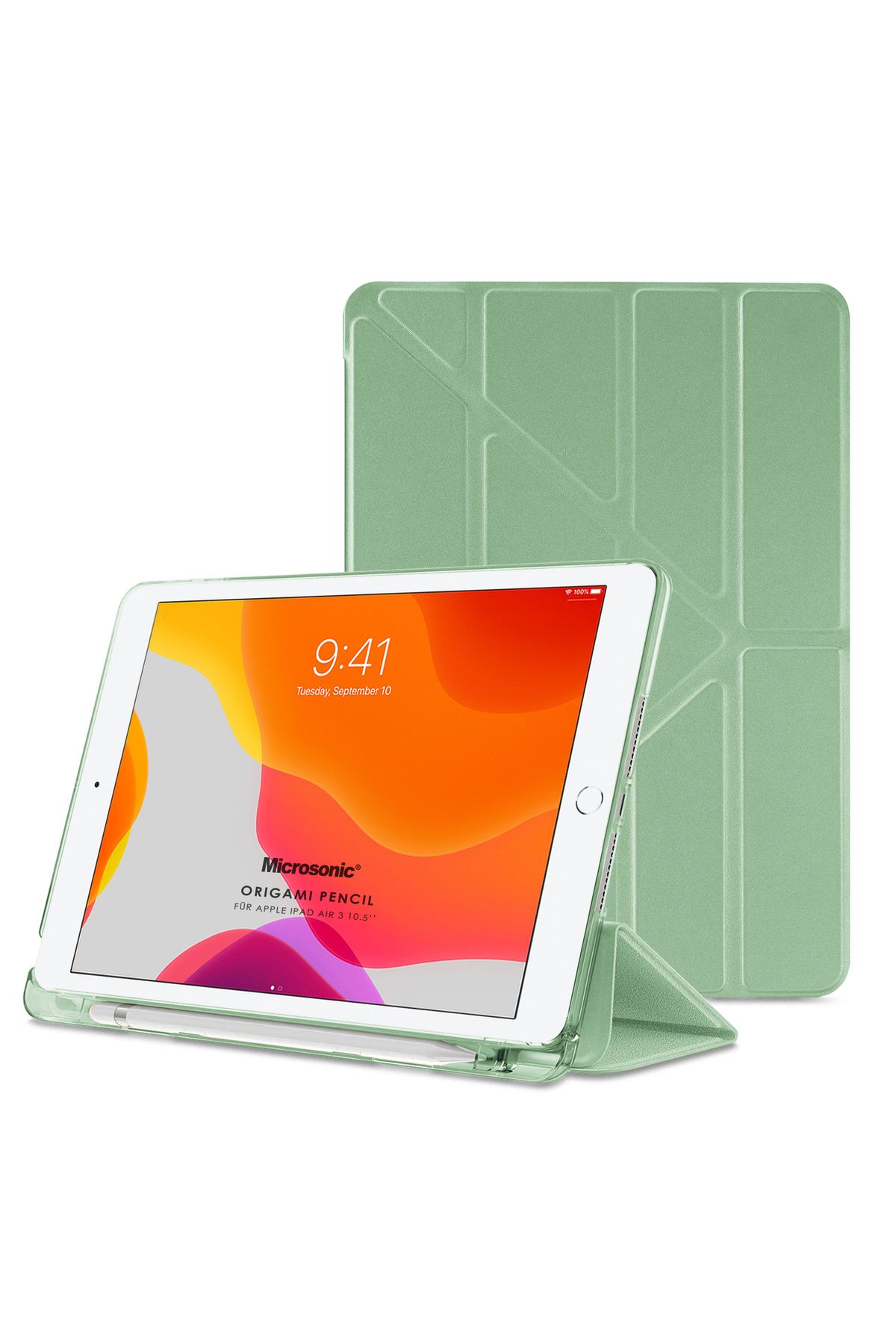 Microsonic Uyumlu Apple iPad Pro 10.5'' Kılıf A1701-A1709-A1852 Origami Açık Yeşil iPad Pro 10.5 2017 için