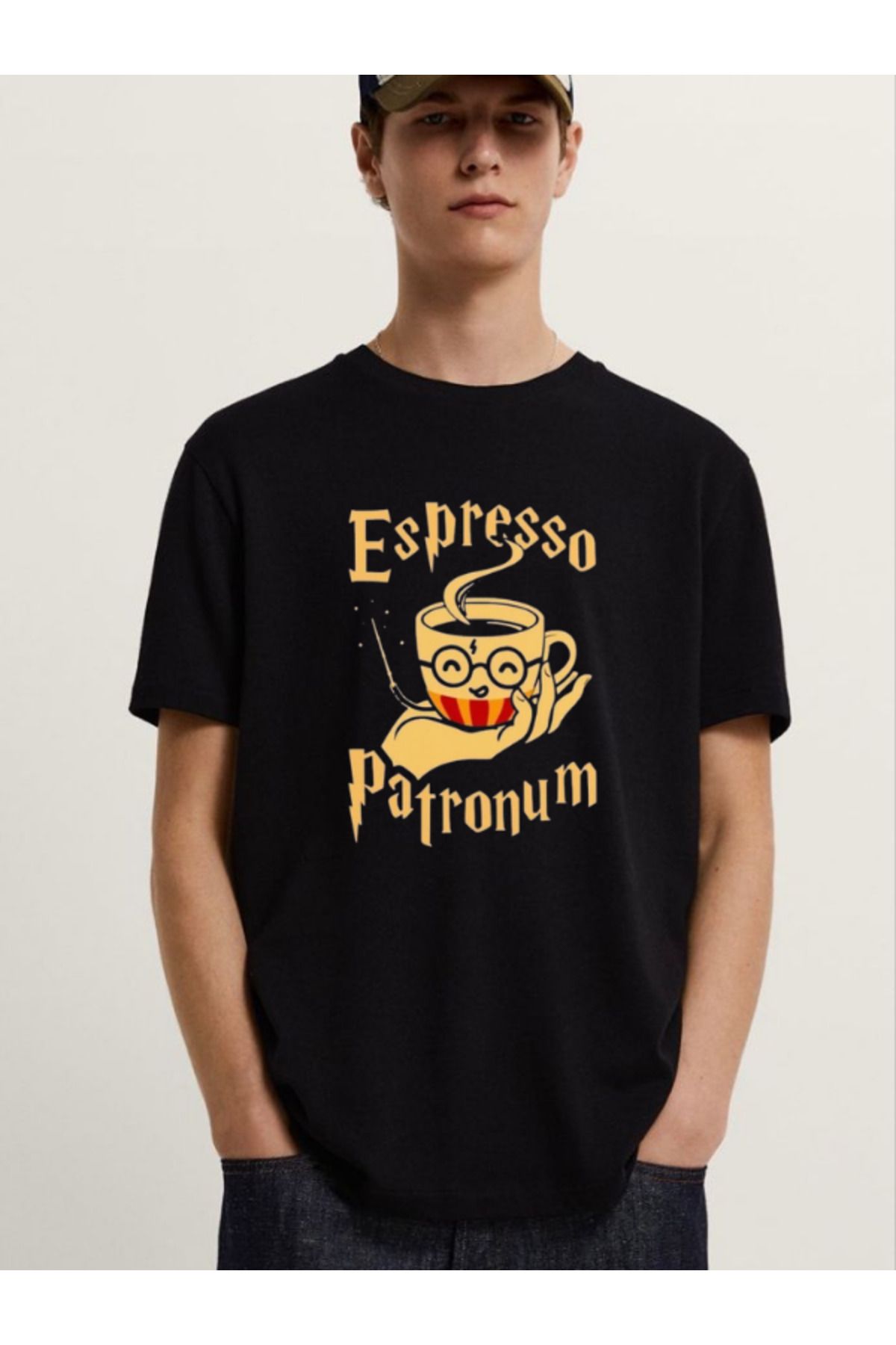 Kozmik Tapestry Espresso Patronum Baskılı Tshirt