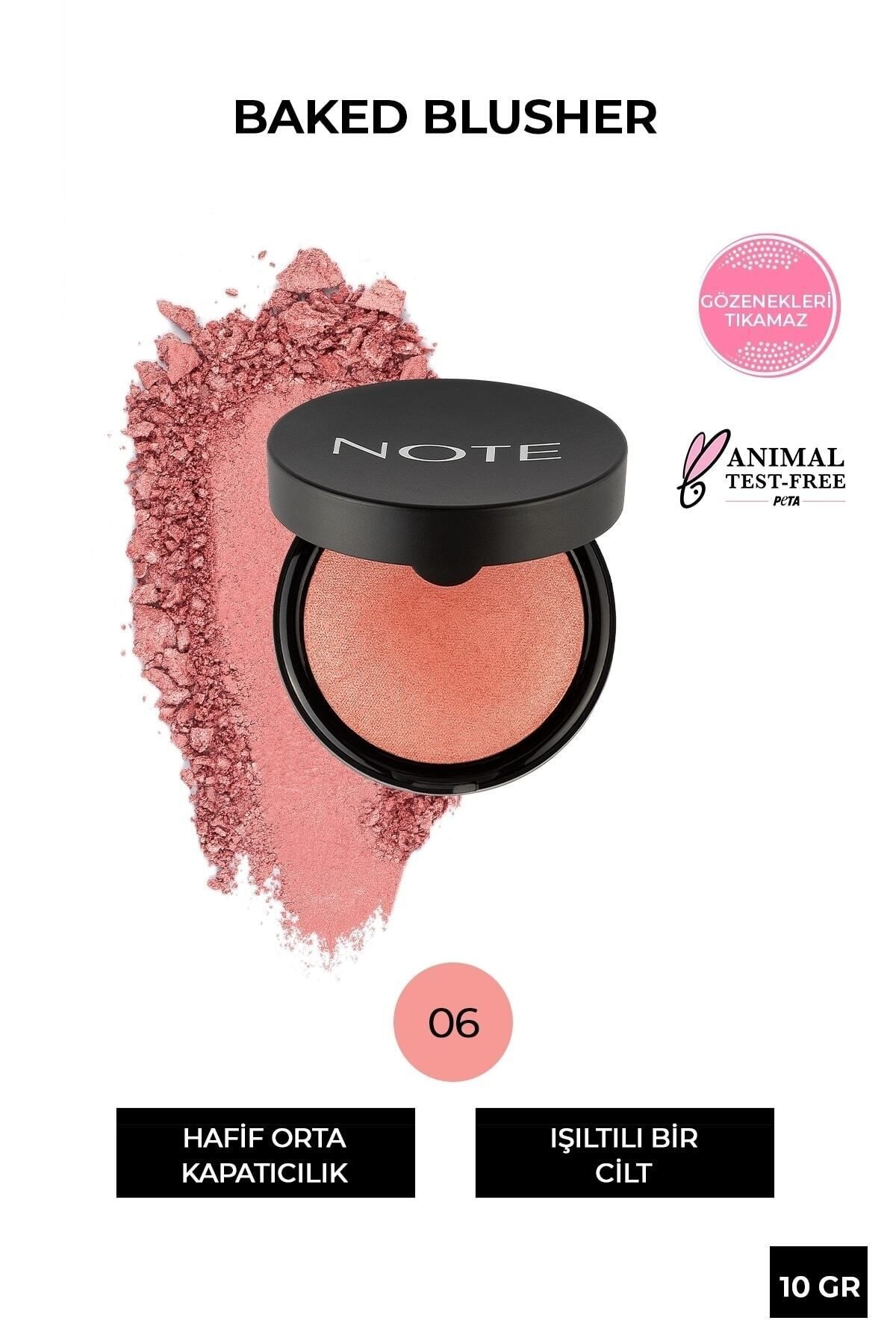 Note Cosmetics 06 Hot Rose - Baked Shimmer Blush