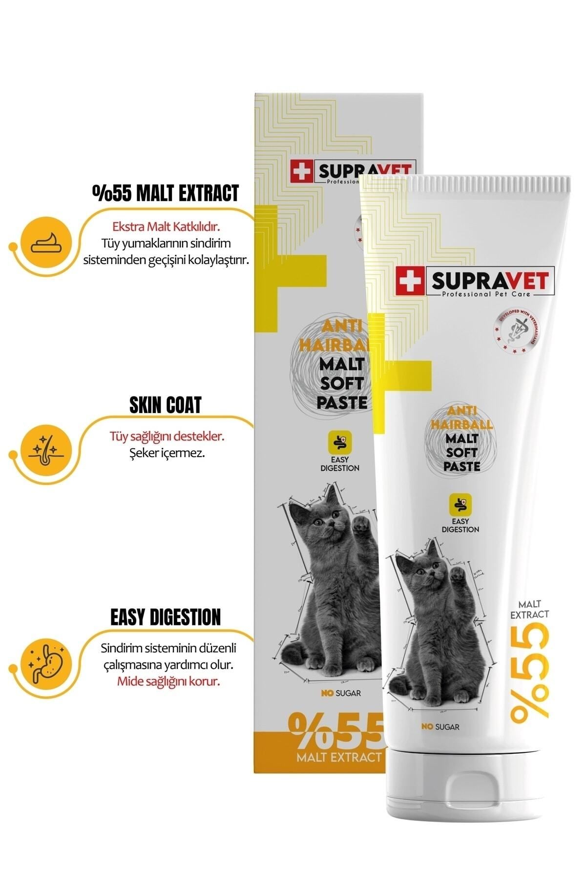 Supravet Anti Hairball Kediler Için Malt Macun 100 G