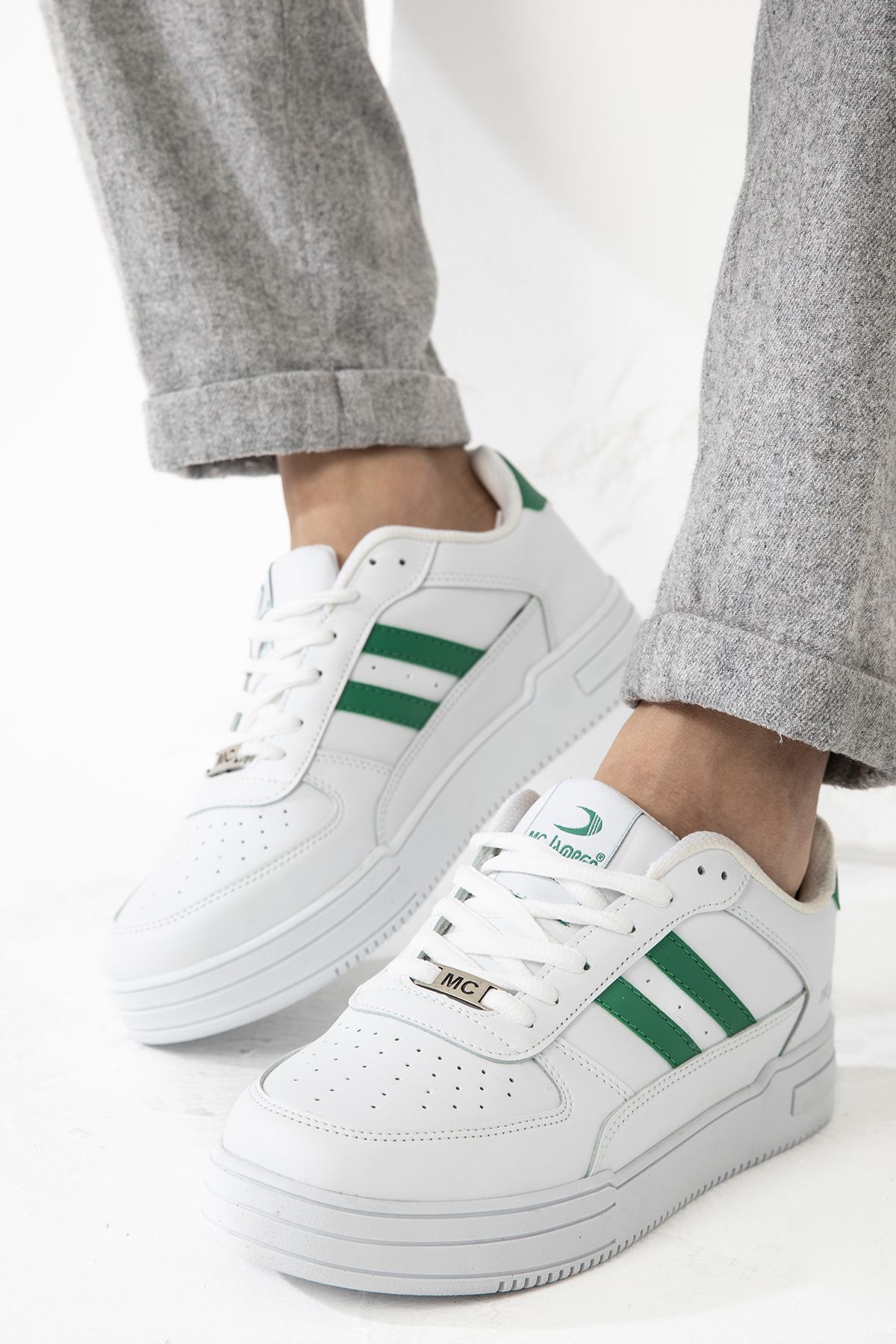 Tomsking Unisex Yeşil - Beyaz Sneaker Günlük Rahat Spor Ayakkabı