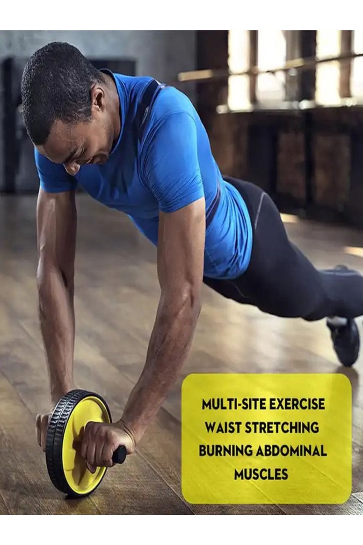 Clifton Fitness Karın Kası Sixpack Egzersiz Tekeri Spor Aleti (Sarı)