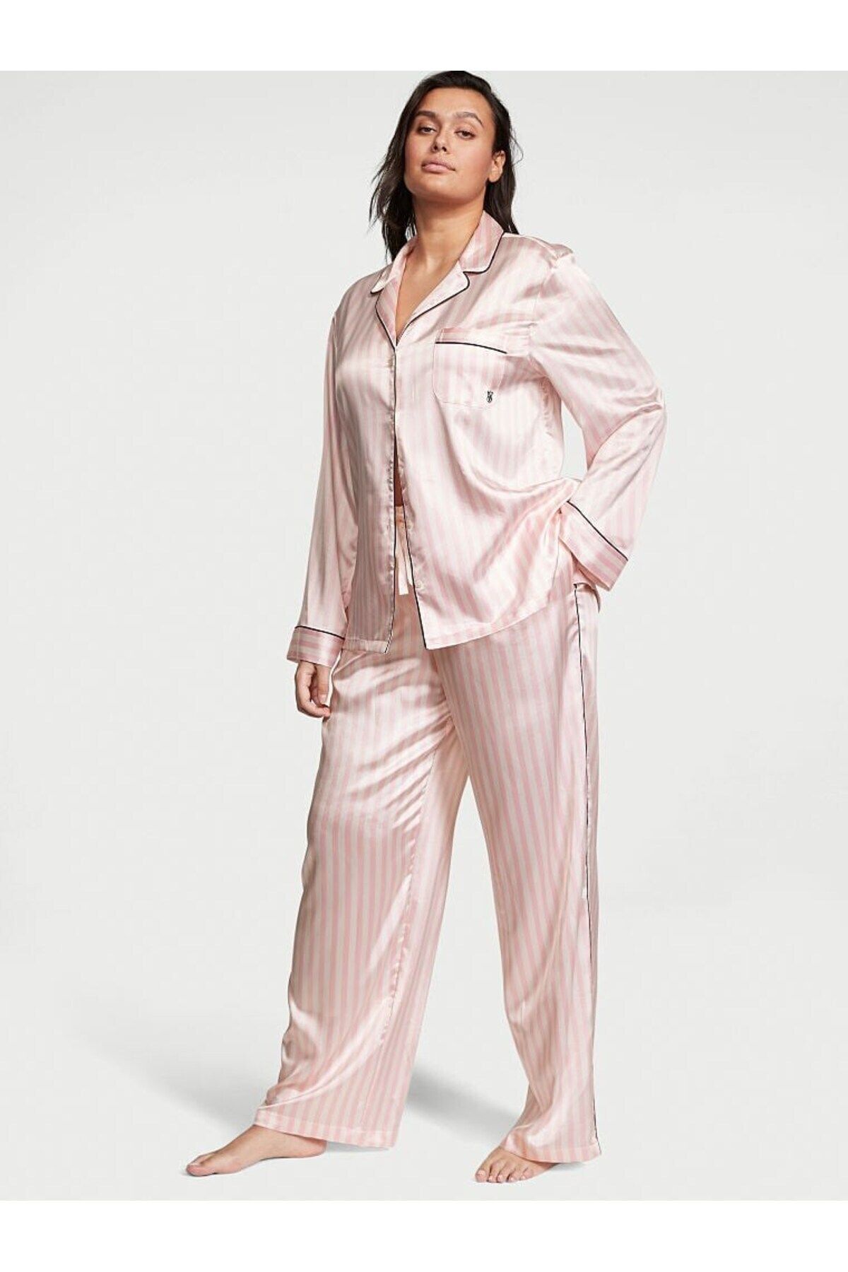 Victoria's Secret Saten Uzun Pijama Takımı