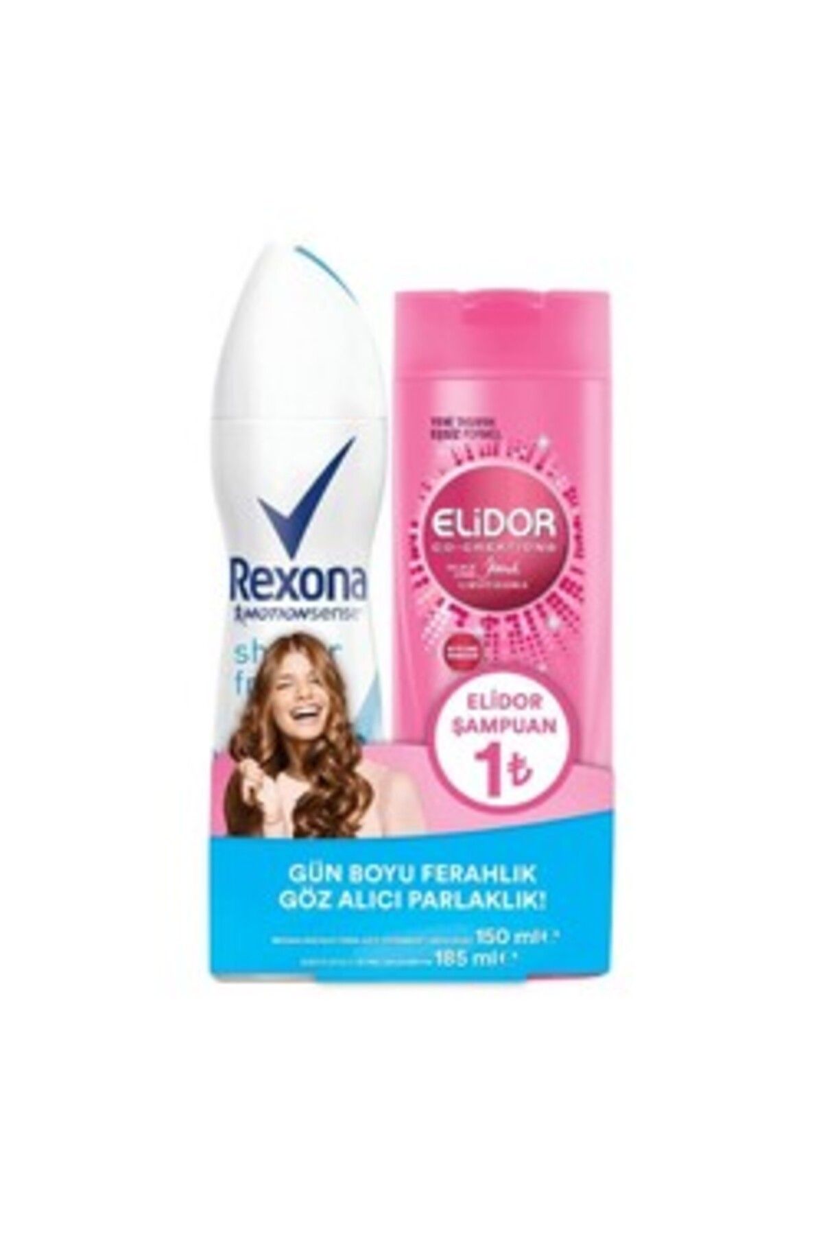 Rexona ( KÜÇÜK ESANS ) Rexona Kadın Deodorant 150 Ml + Elidor Şampuan 185 Ml Set ( 1 ADET )