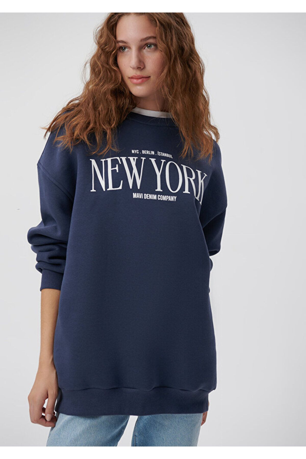 Mavi New York Baskılı Mavi Sweatshirt 1612008-85315