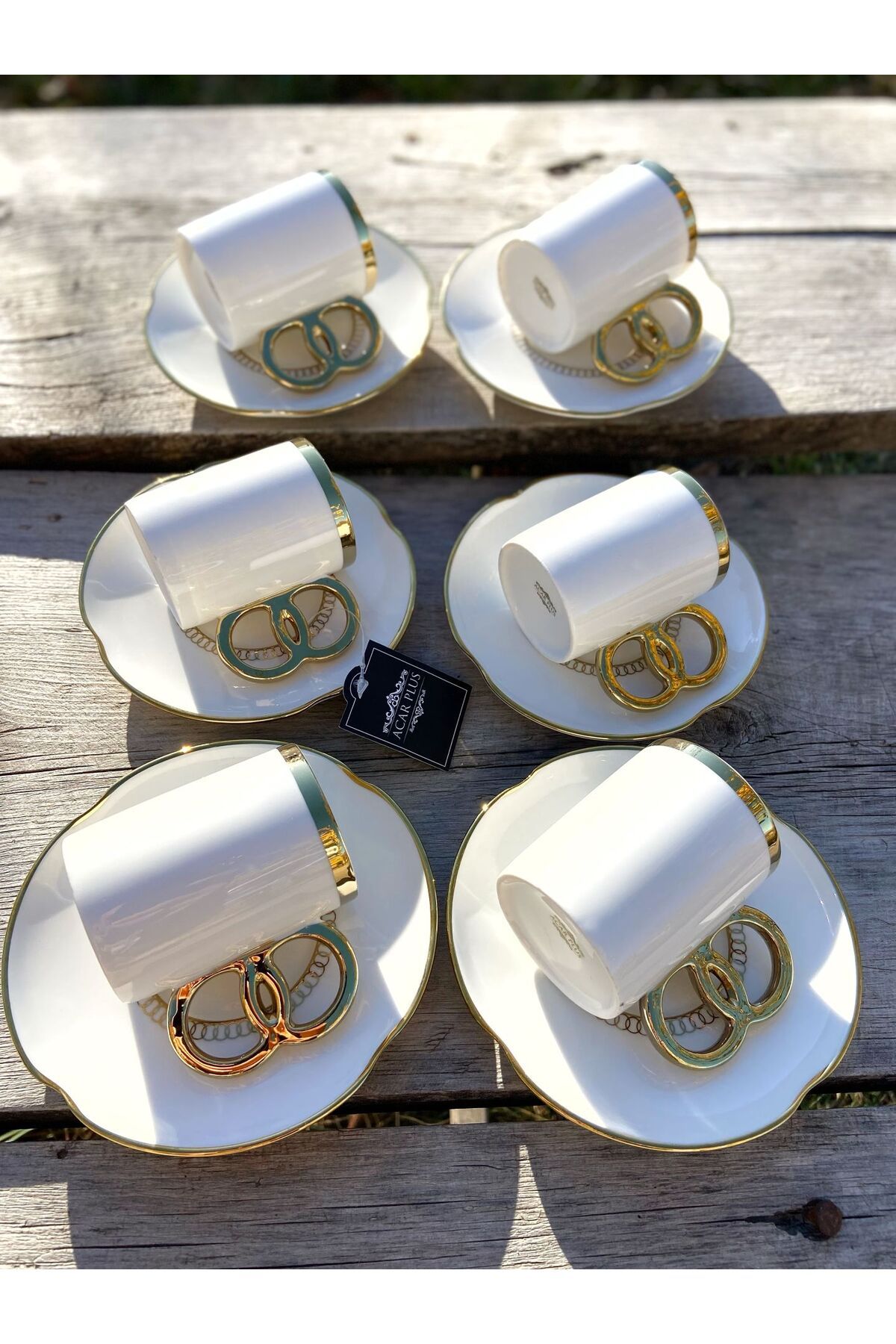 Evimin Eşyası Acar İnfinity Beyaz Renk 6 Kişilik Porselen Türk Kahvesi Fincan Seti