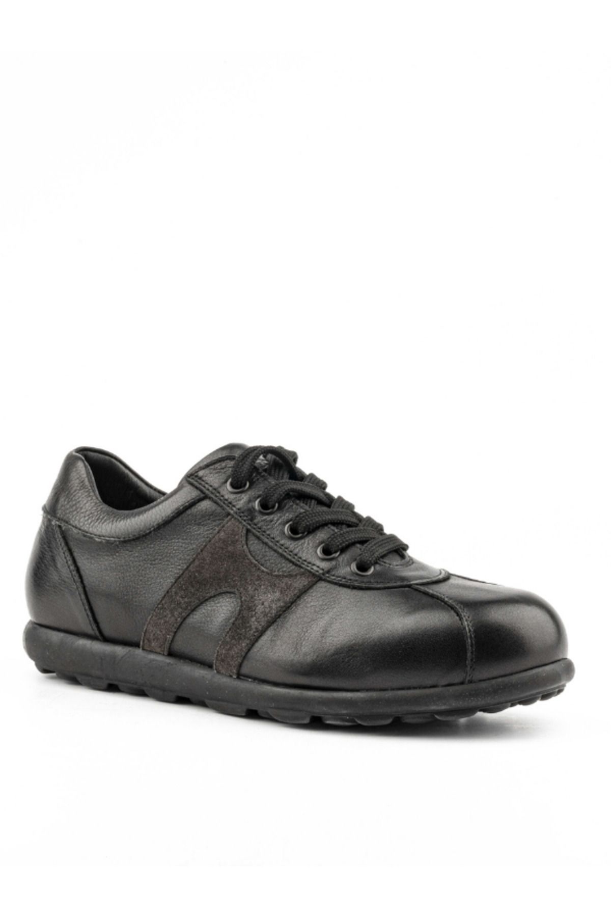 Riccardo Colli Hakiki Deri Konforlu Günlük Ayakkabı Özel Tasarım Konfor Taban Casual Siyah Ayakkabı