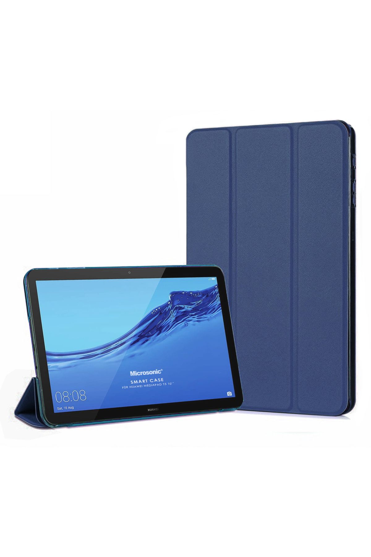 Microsonic Huawei MediaPad T5 10 Smart Case ve Arka Kılıf Lacivert (MediaPad T5 10'' ile Uyumlu)