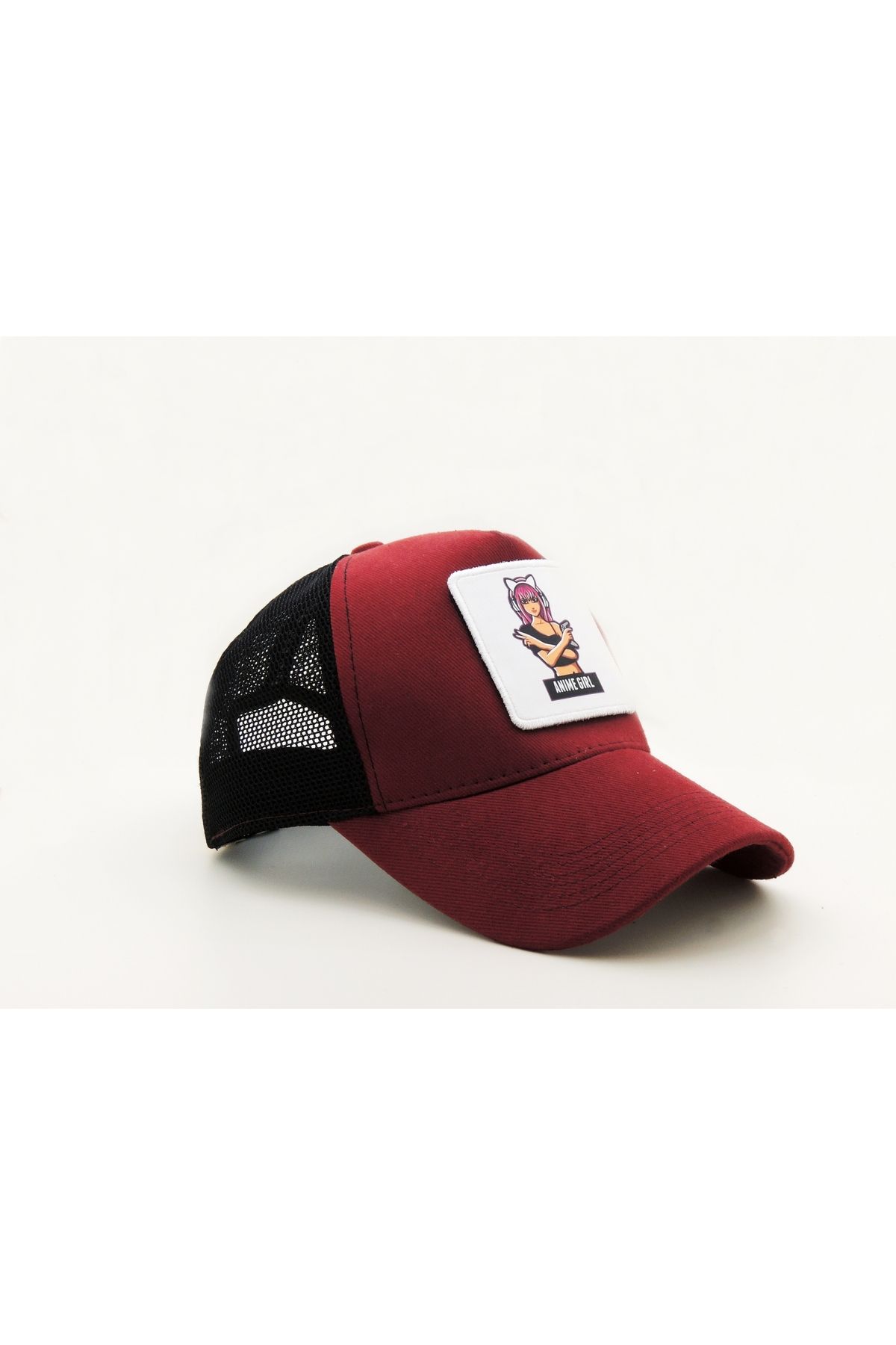 CityGoat Trucker Anime Gırl-472 Kod Logolu Bordo-Siyah Şapka (CAP)
