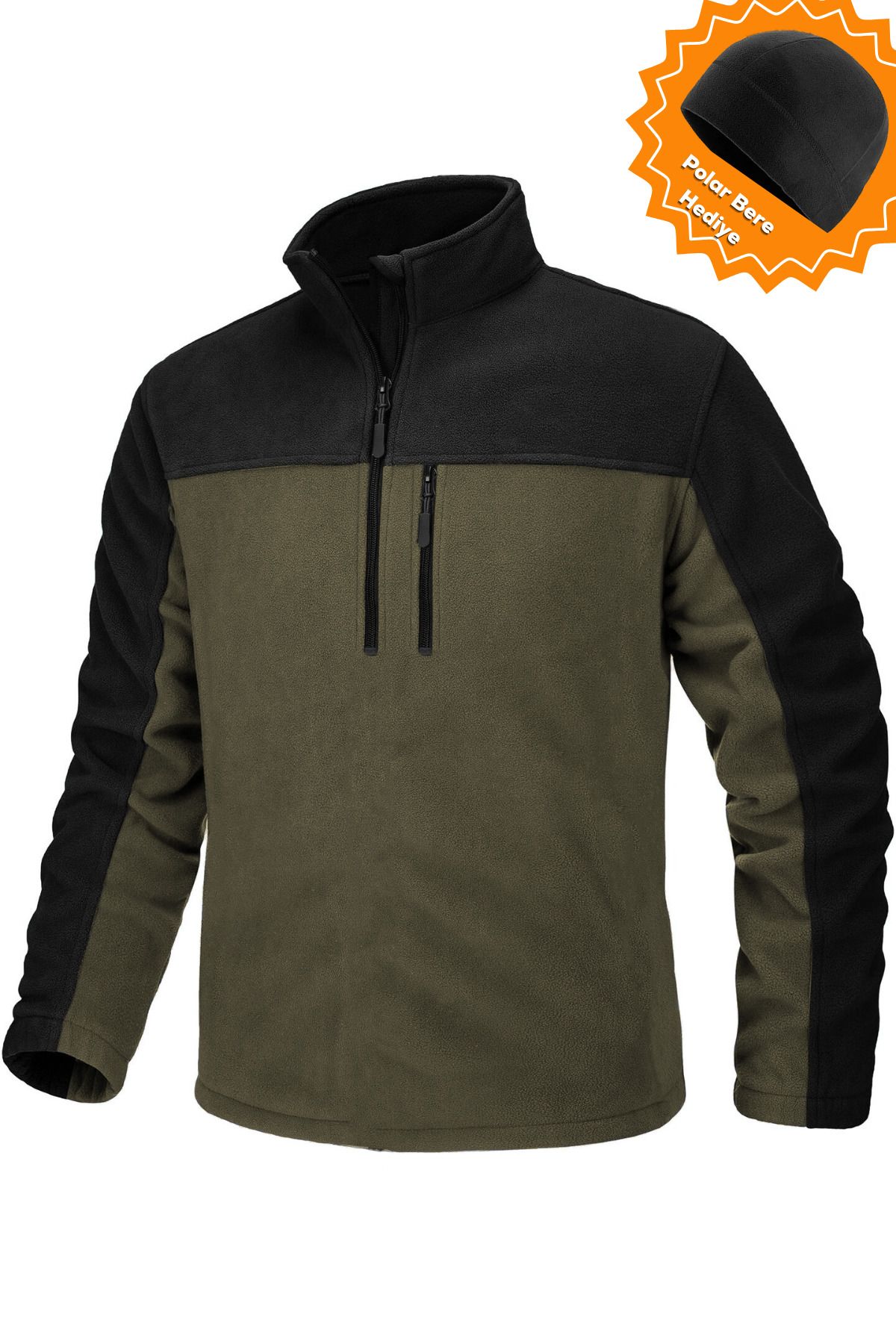 Ghassy Co Erkek Quarter Zip Yarım Fermuarlı Cepli Polar