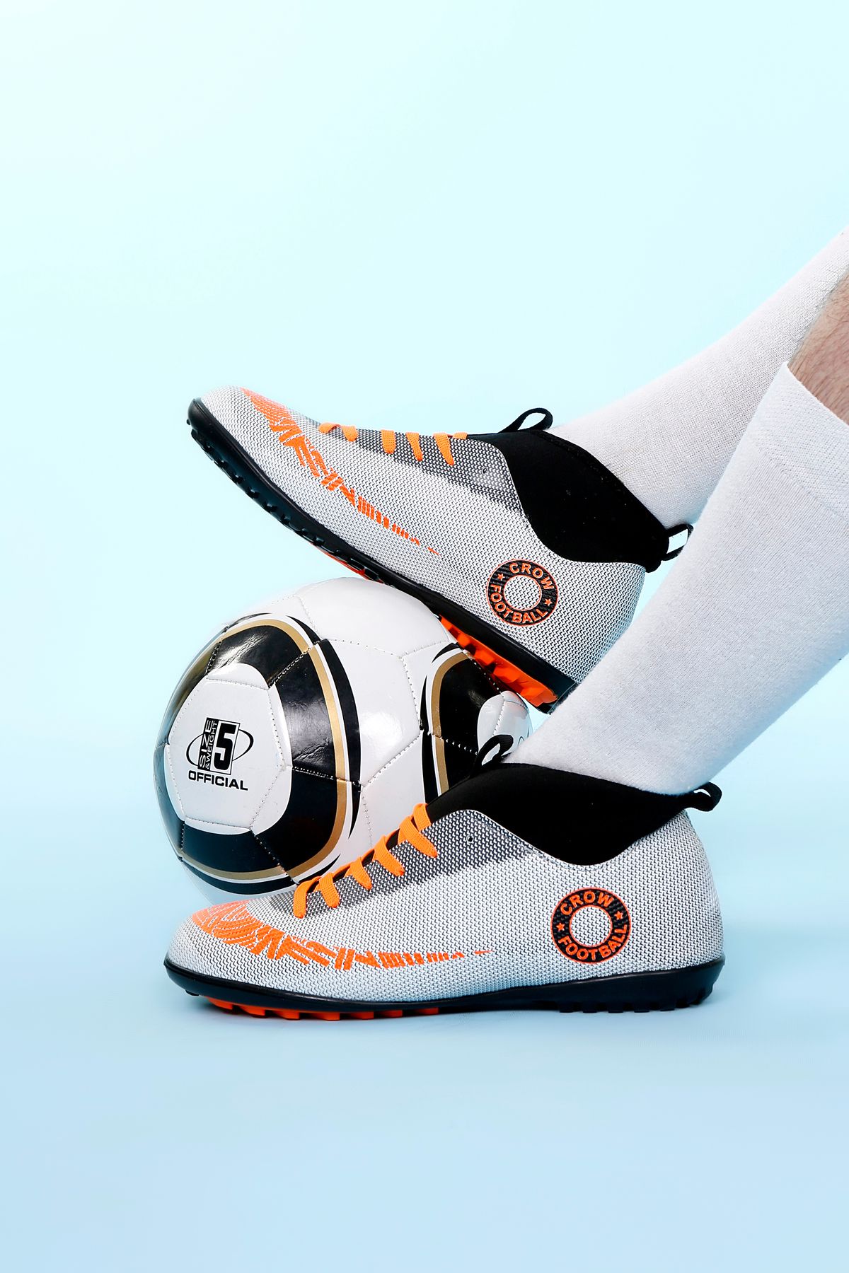 lord's ayakkabı Halı Saha Bilekli Buz-Turuncu Unisex Futbol Ayakkabısı
