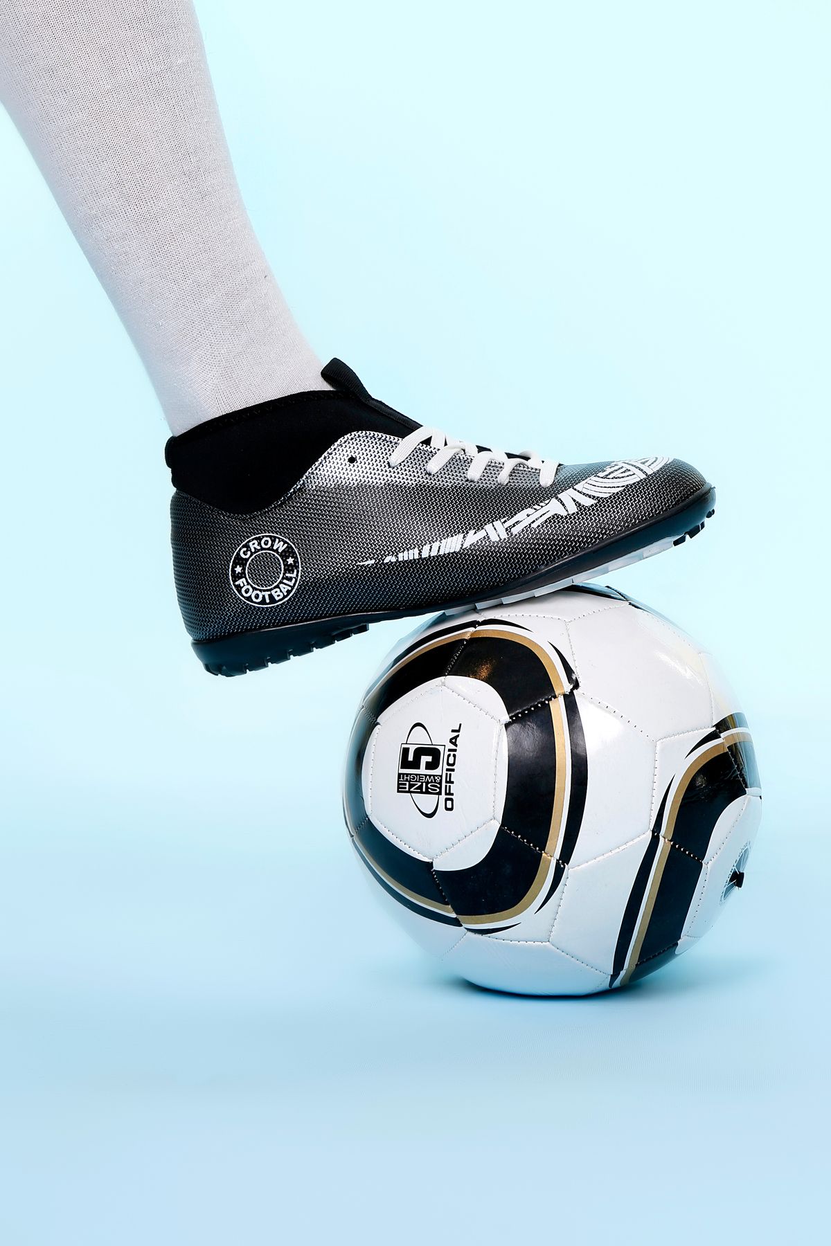 lord's ayakkabı Halı Saha Bilekli Siyah-Beyaz Unisex Futbol Ayakkabısı Garantili Lisanslı