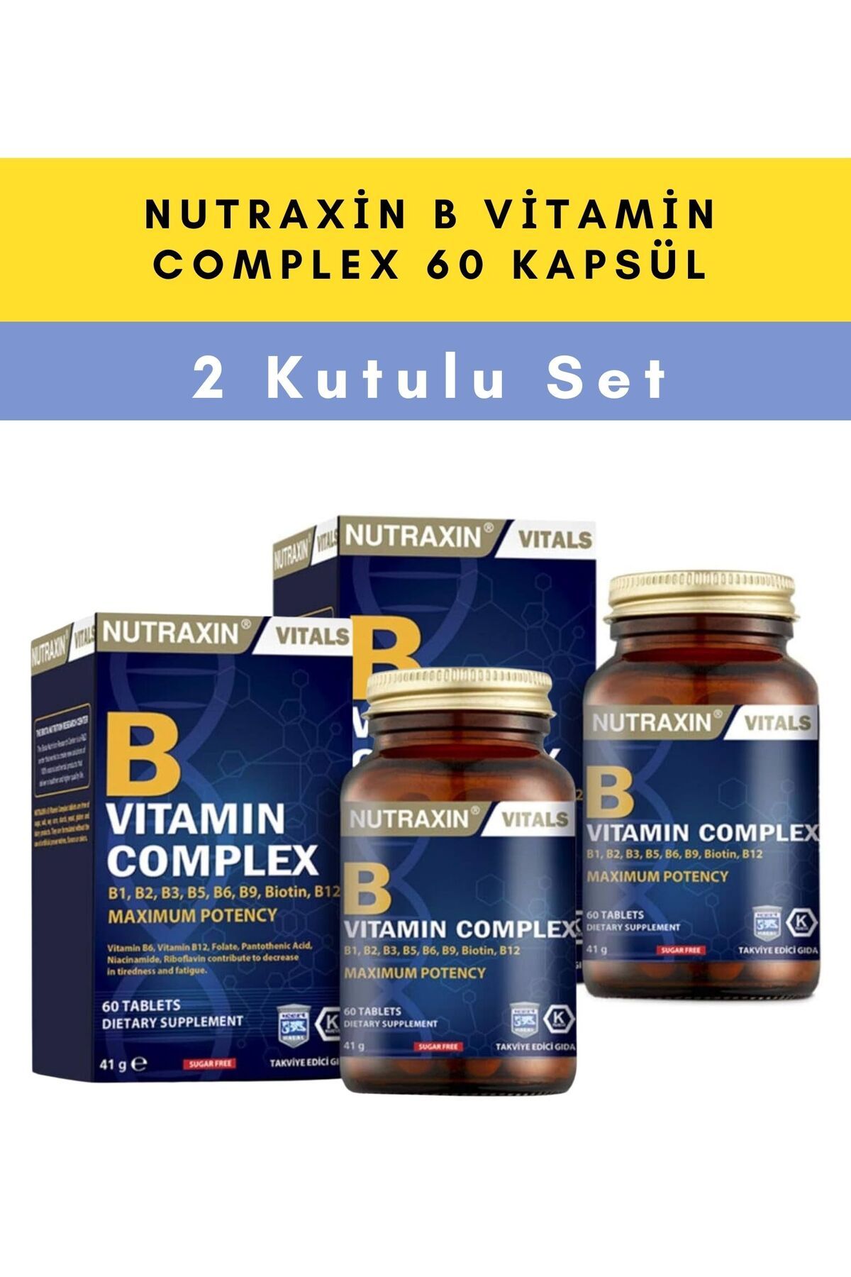 Nutraxin B Vitamin Complex 60 Kapsül - 2 KUTULU SET
