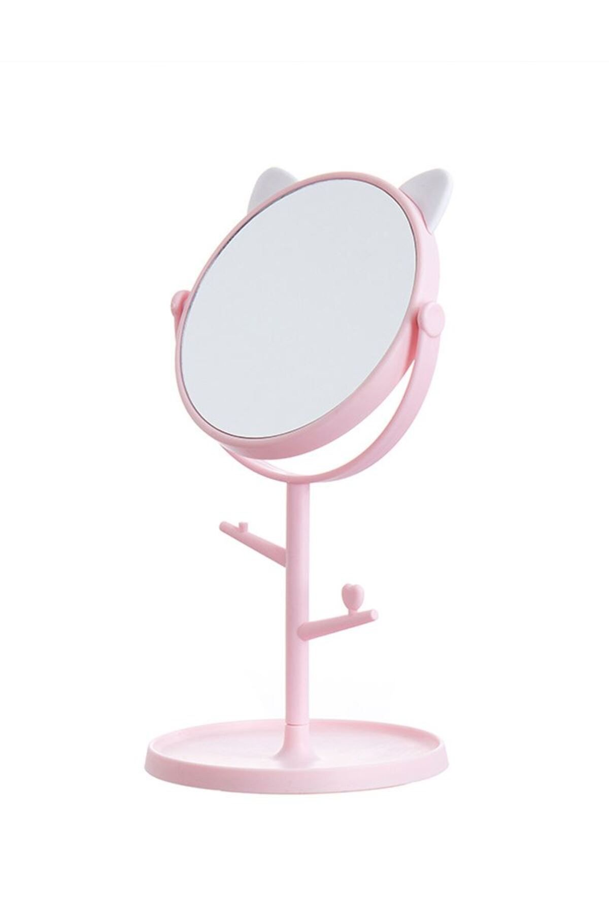Chavin Masa üstü Pembe Kedi Tasarım Plastik Takı Stand Masa Aynası cin498pm