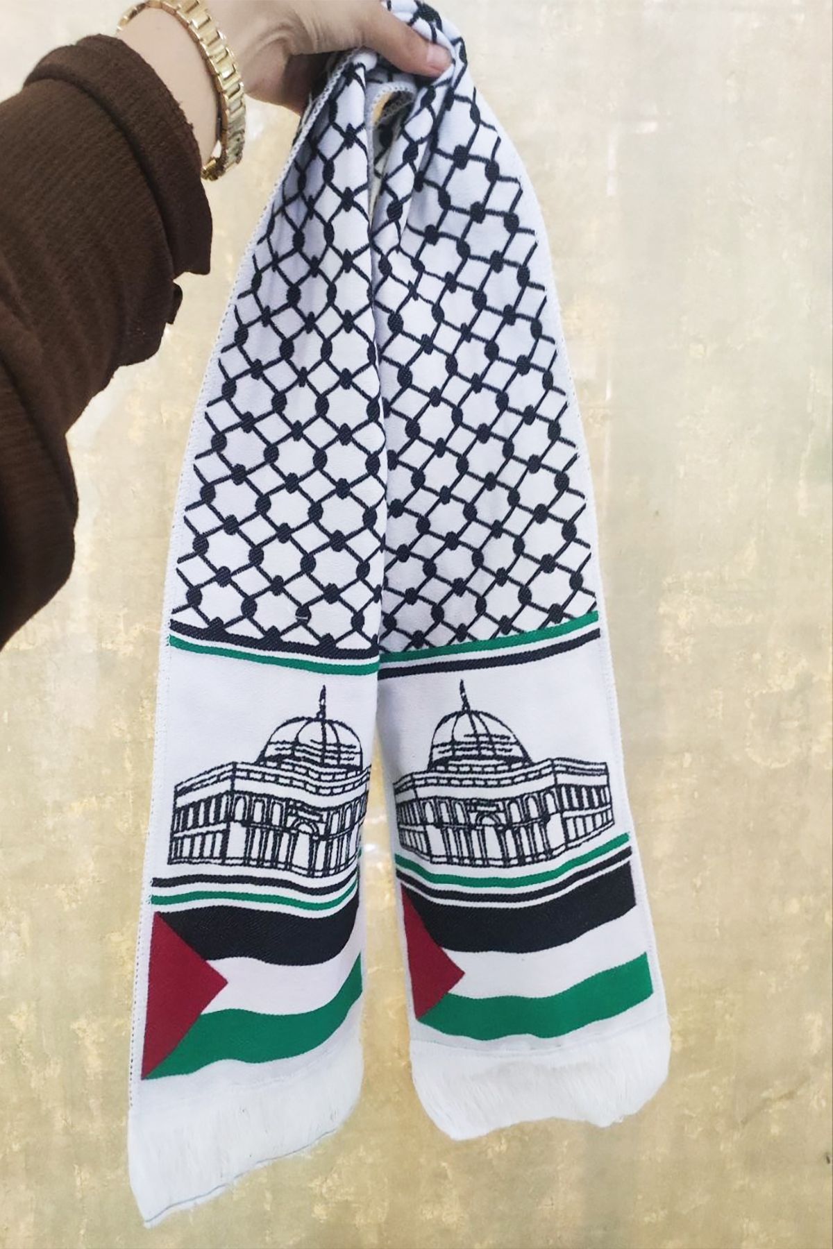 Genel Markalar Kaliteli Filistin Bayraklı Atkı Şal Fular one size FLR23123