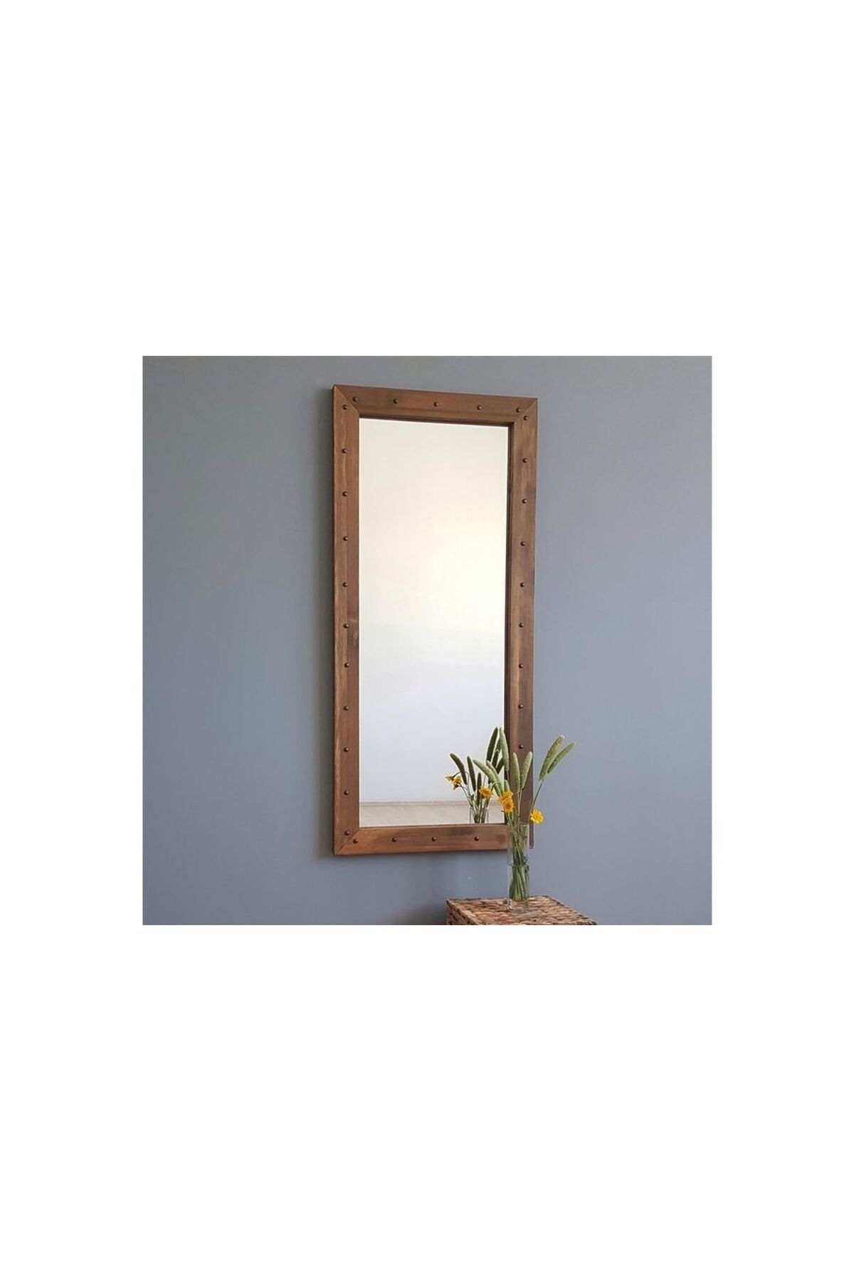 Vivense Neostill-doğal Ahşap Dekoratif Salon Ofis Boy Ayna 50x110 Cv