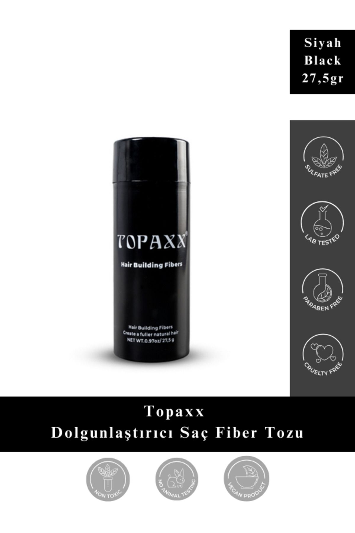 Topaxx Siyah/black Dolgunlaştırıcı Saç Fiber Topik Tozu 27,5 gr