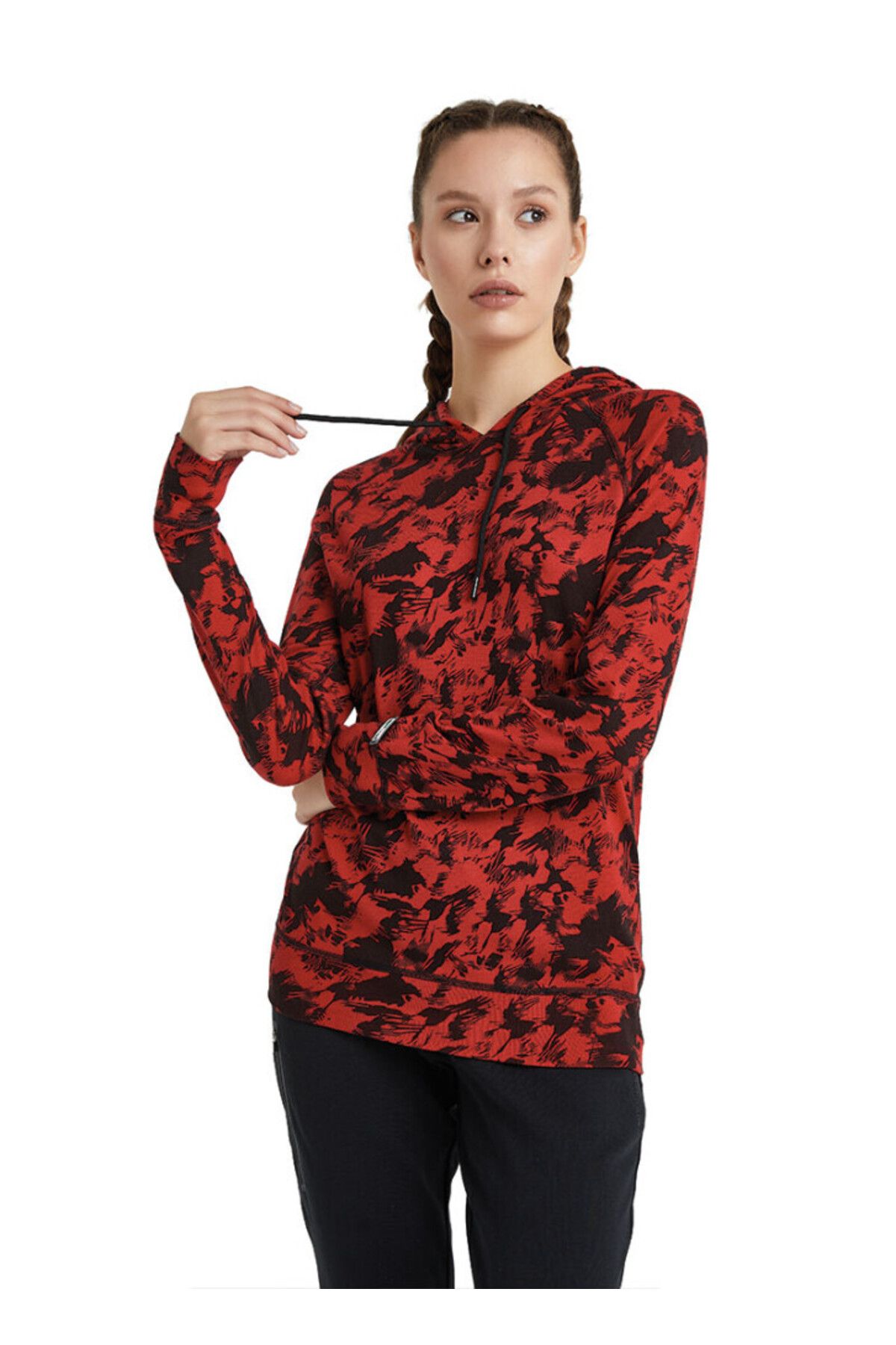 Blackspade Kadın Termal Kapşonlu Sweatshirt 2. Seviye 6194 - Kırmızı