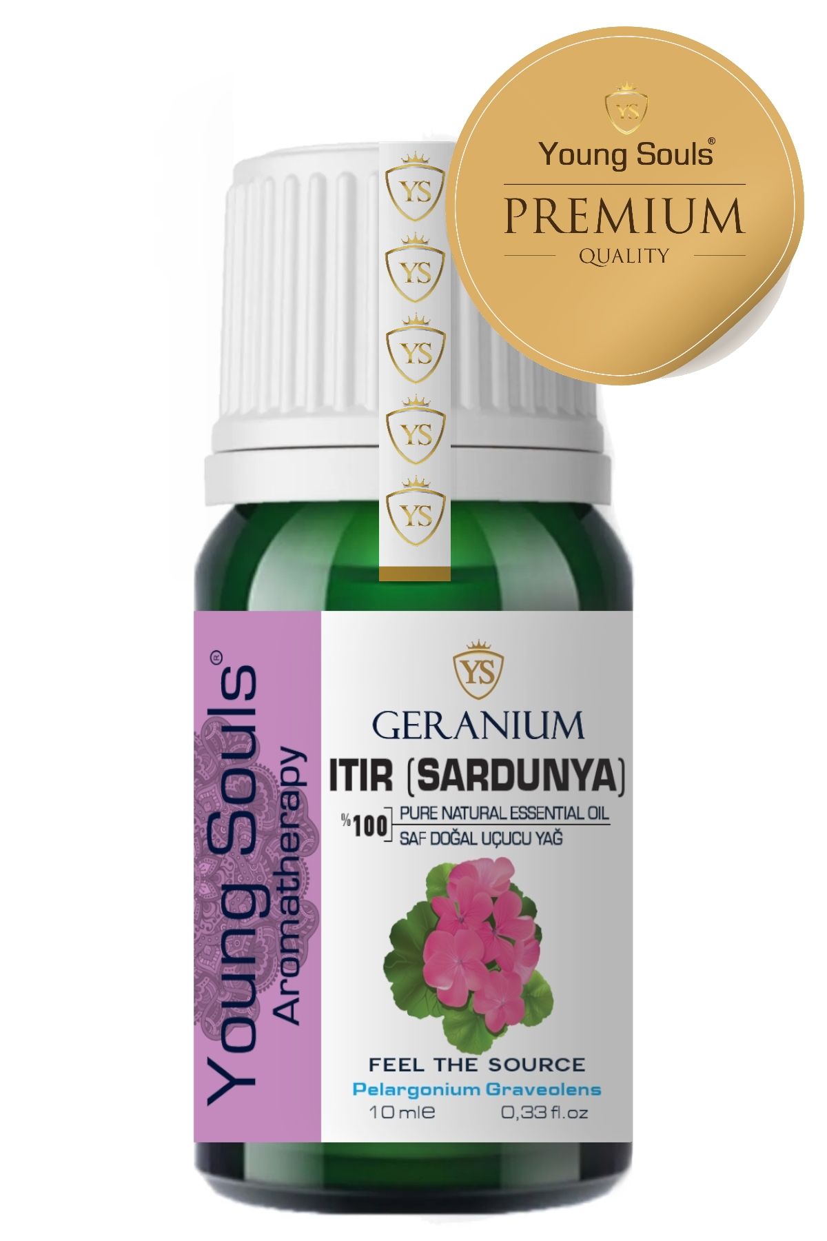 YOUNG SOULS Aromatherapy Geranium Essential Oil Sardunya ( Itır ) Uçucu Yağ 10 Ml