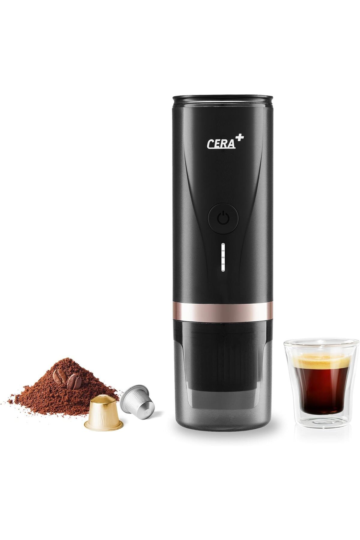 CERA STORE Kamp, yürüyüş için taşınabilir espresso makinesi, 3 – 4 dakika kendi kendine ısıtma, 20 bar 12 V