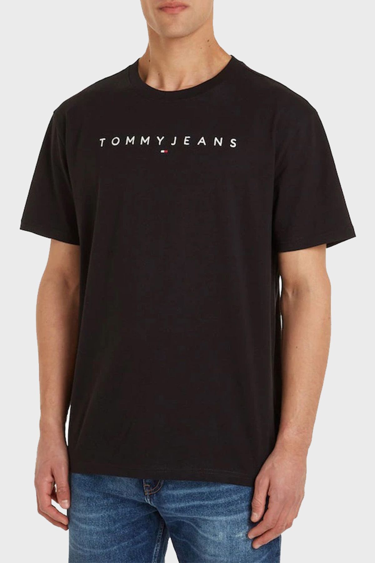 Tommy Jeans Pamuklu Regular Fit Bisiklet Yaka T Shirt Erkek T SHİRT DM0DM17993 BDS