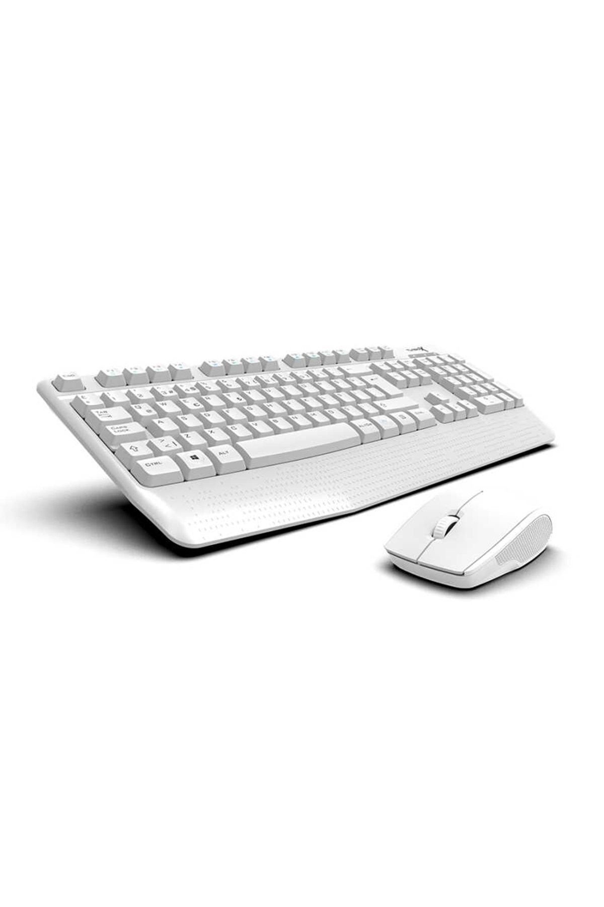 TURBOX WORKEYS OFFİCE USB Kablosuz 2.4ghz Multimedia Standart Q Klavye Mouse white