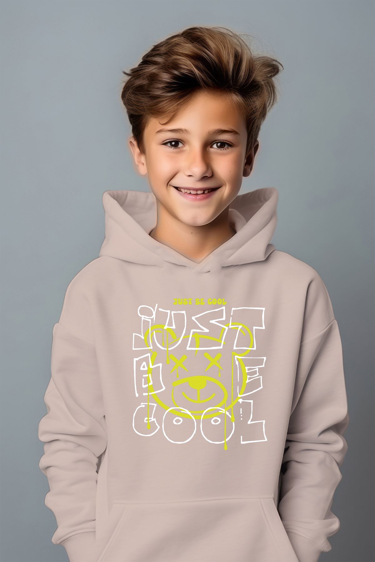 ADA BEBEK ÇOCUK Erkek Çocuk Just Cool Baskılı Oversize Sweatshirt