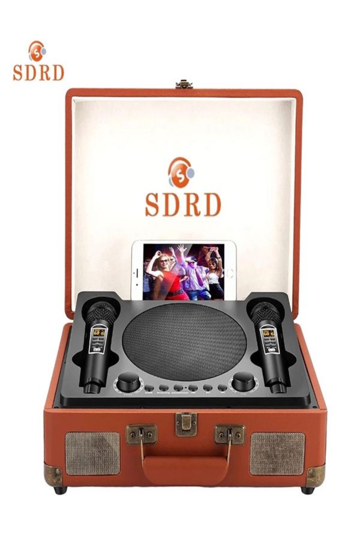 DEANB Kablosuz Parti Hoparlörü Karaoke 2 Mikrofon Wireless Bluetooth Lımıted Şarjlı Çantalı Sinema