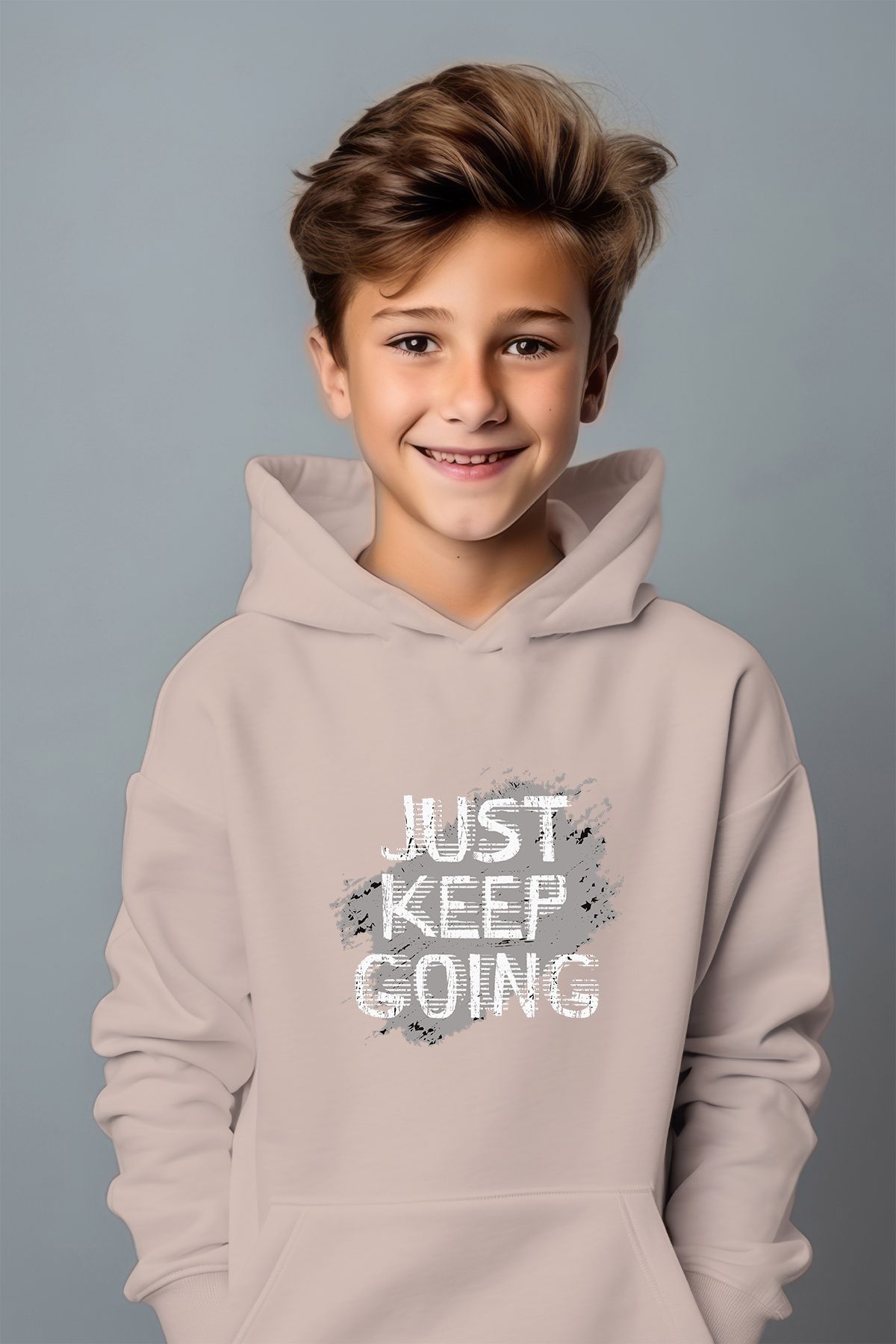 ADA BEBEK ÇOCUK Erkek Çocuk Just Keep Going Baskılı Oversize Sweatshirt