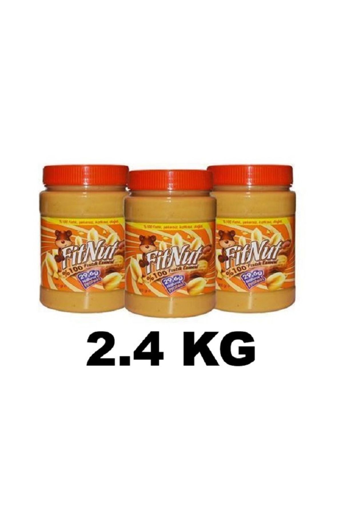 FitNut % 100 Fıstık Ezmesi (3 X 800 GR - 2.4 kg)