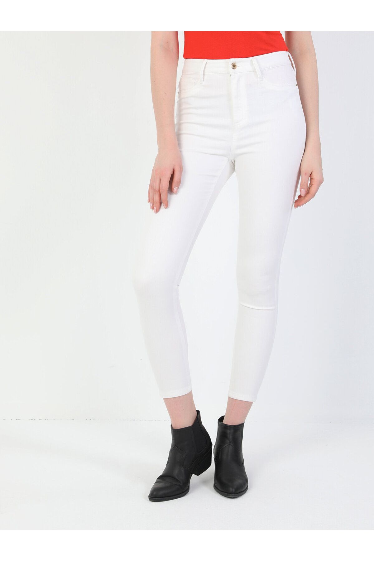 Colin’s Super Slim Fit Yüksek Bel Skinny Leg Kadın Beyaz Pantolon