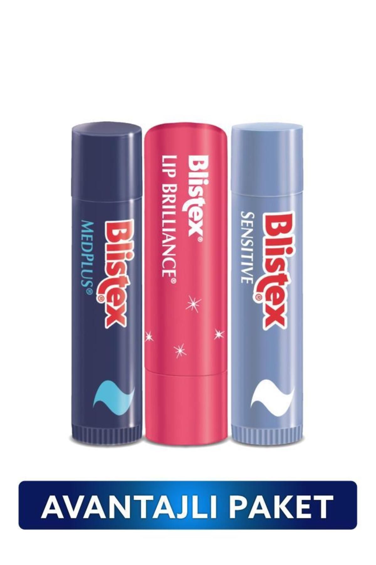 Blistex Kuruyan Dudaklara Medplus Stick+renk Ve Işıltı Etkili Lip Brilliance+hassas Dudaklar Için Sensitive