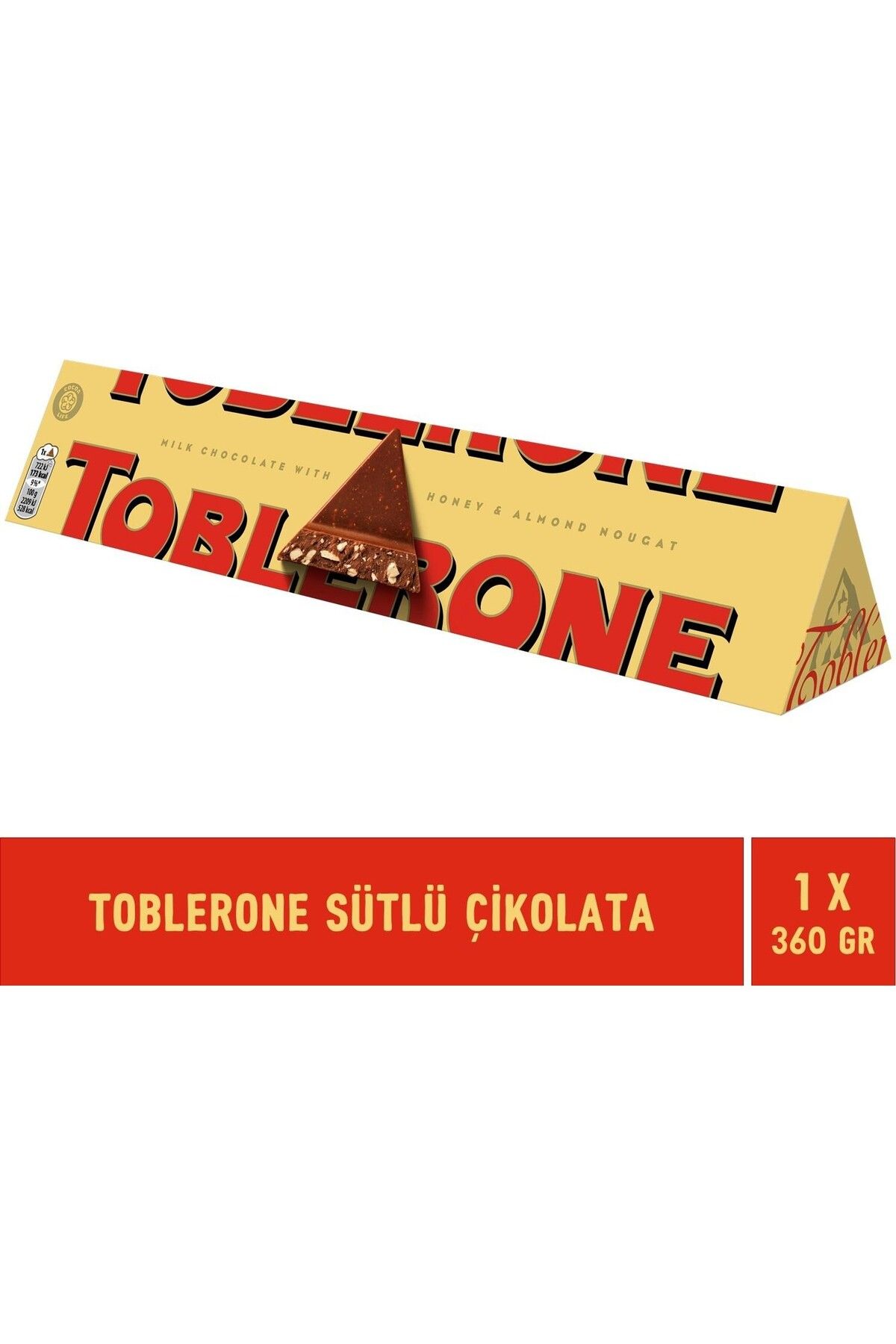Toblerone Ballı Badem Nugatlı Sütlü Isviçre Çikolatası 360 Gr