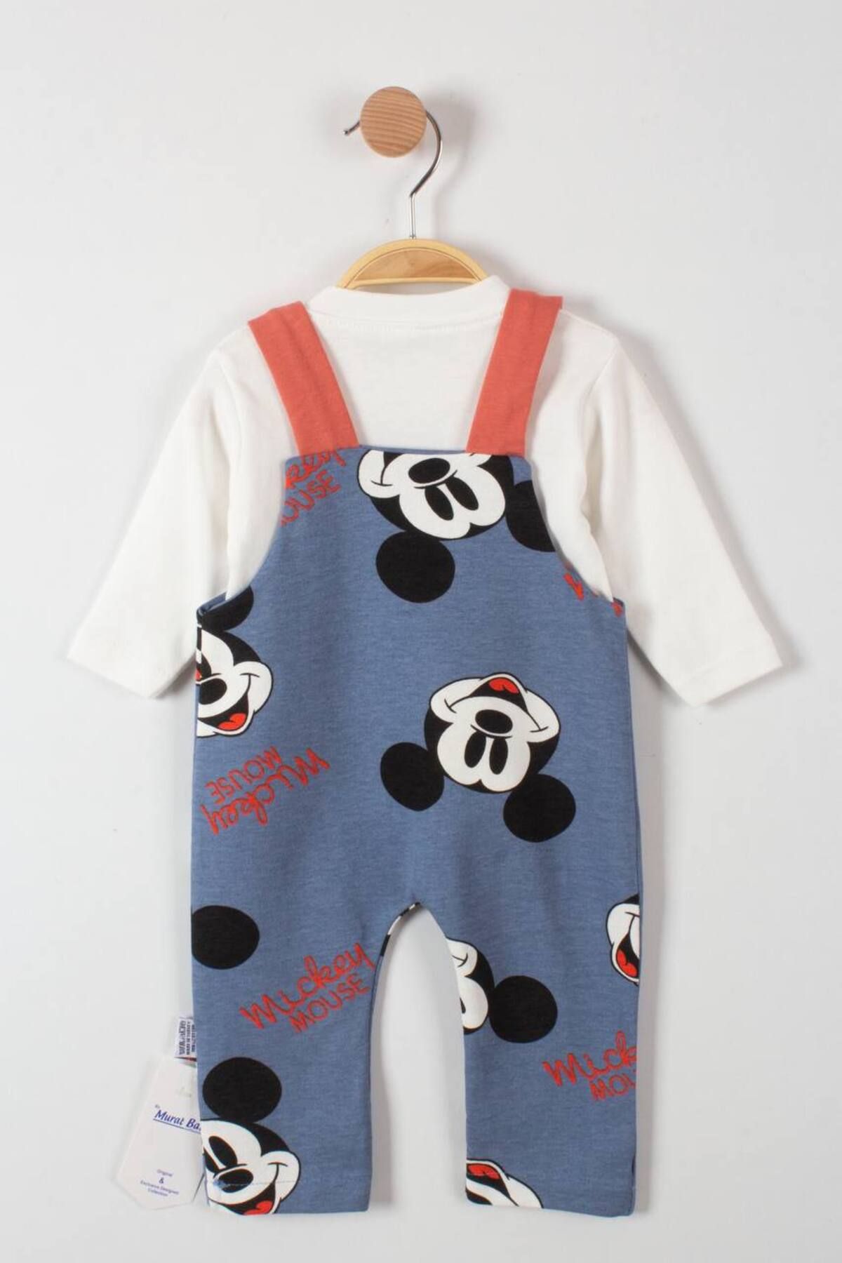 Murat Baby Mickey Mouse Baskılı Düğme Detaylı Erkek Bebek Tulum