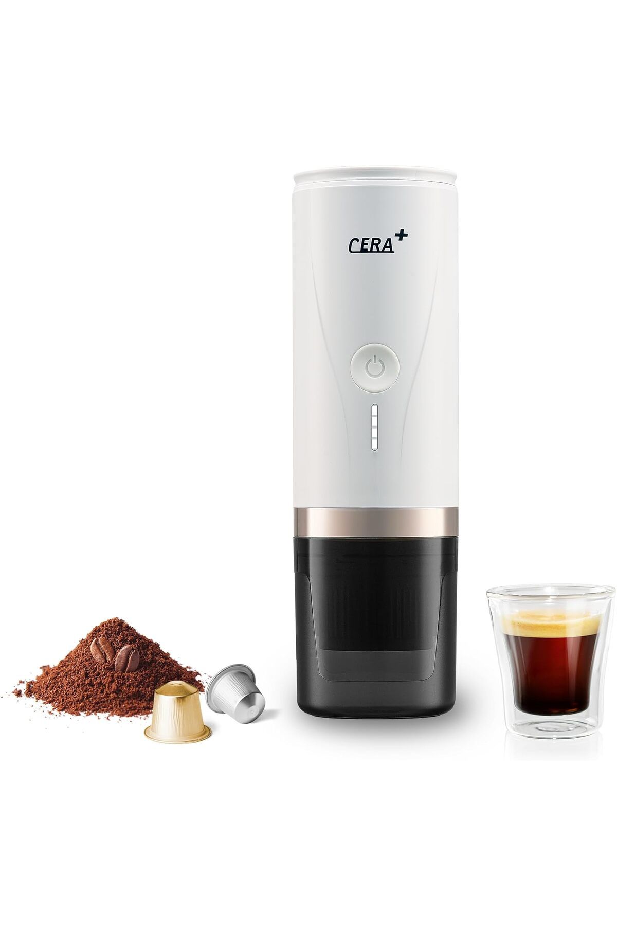 CERA STORE Elektrikli taşınabilir espresso makinesi, 3 – 4 dakika kendi kendine ısıtma, 20 bar 12 V