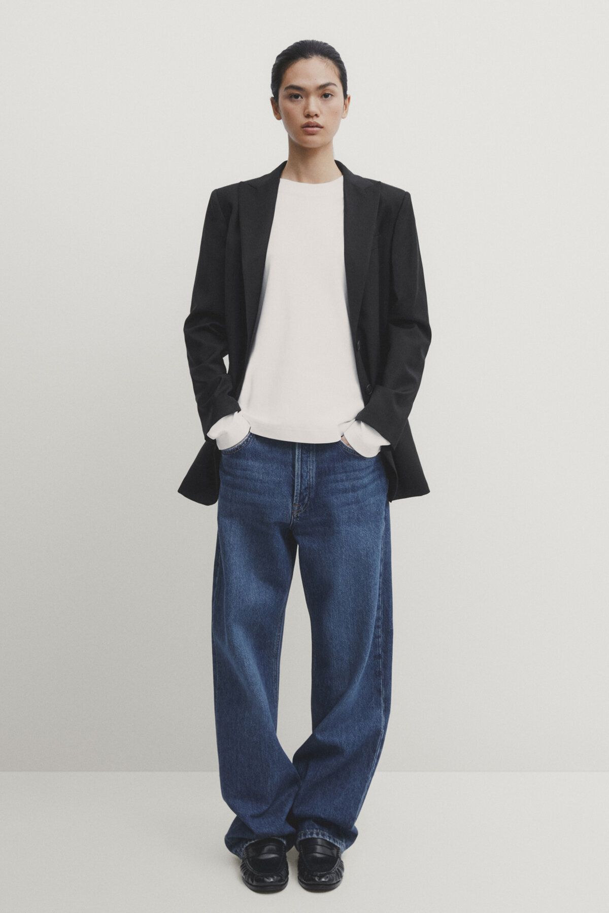Massimo Dutti %100 cool wool yün klasik blazer