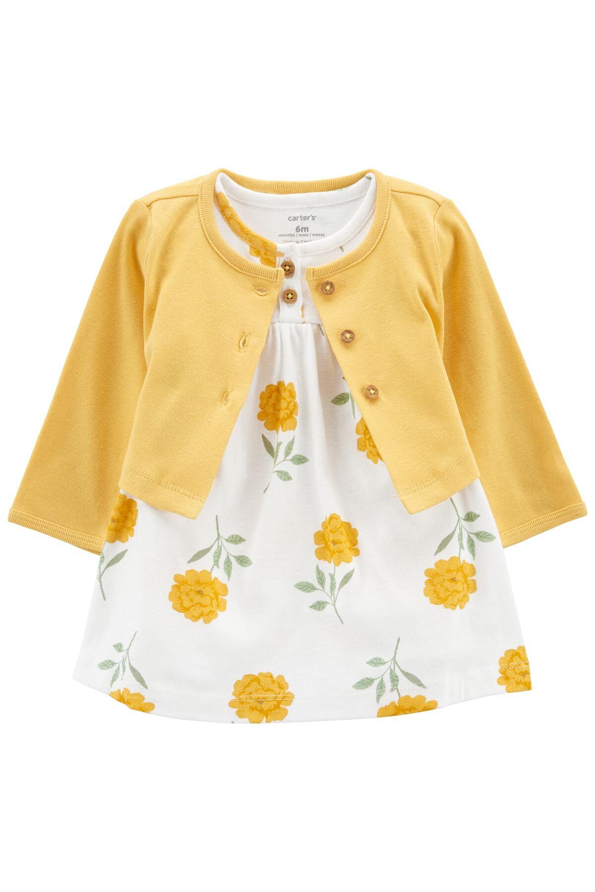 Carter's Kız Bebek Elbise Set 2'li Paket Sarı