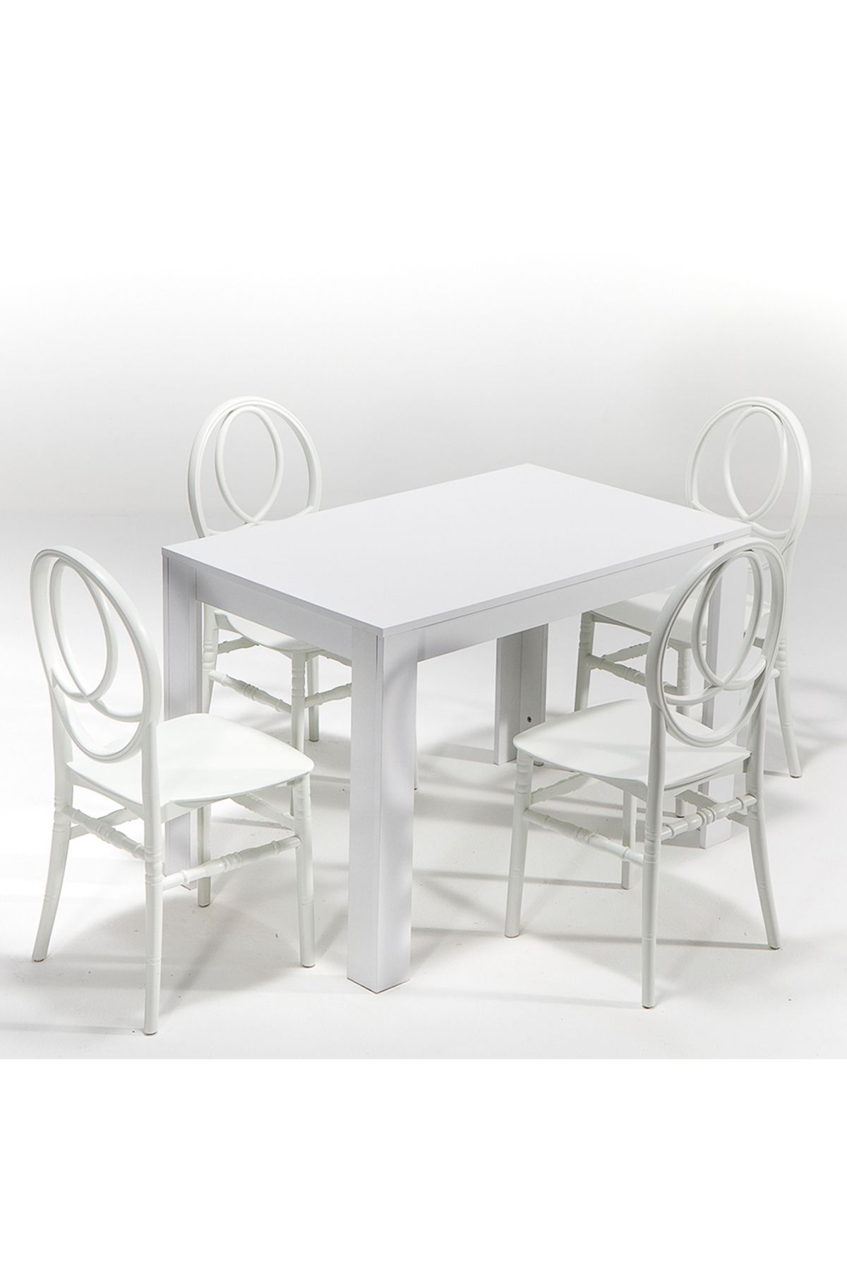 MOBETTO Arda / Phoenix Mutfak Masa Takımı 1 Masa 4 Sandalye - Beyaz