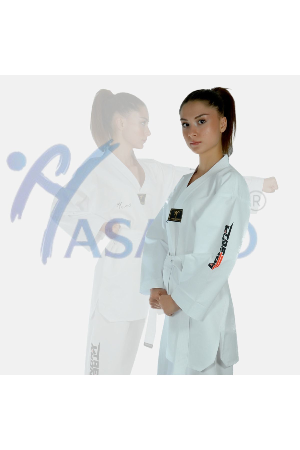 HAŞADO Taekwondo/Tekvando Acemi Elbise Kıyafeti Dobok Beyaz Yaka