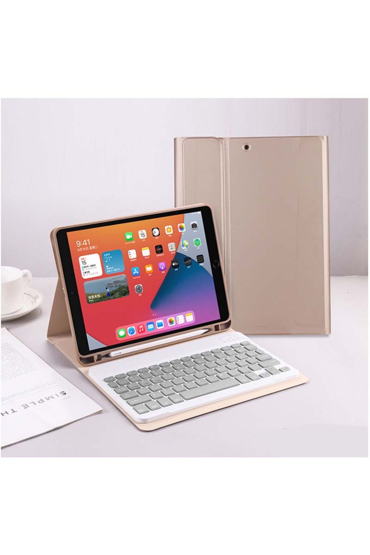 TEKNETSTORE Samsung Galaxy Tab S6 Lite P610/p613 Tablet Uyumlu Bluetooth Klavyeli Kılıf (Türkçe Klavye)