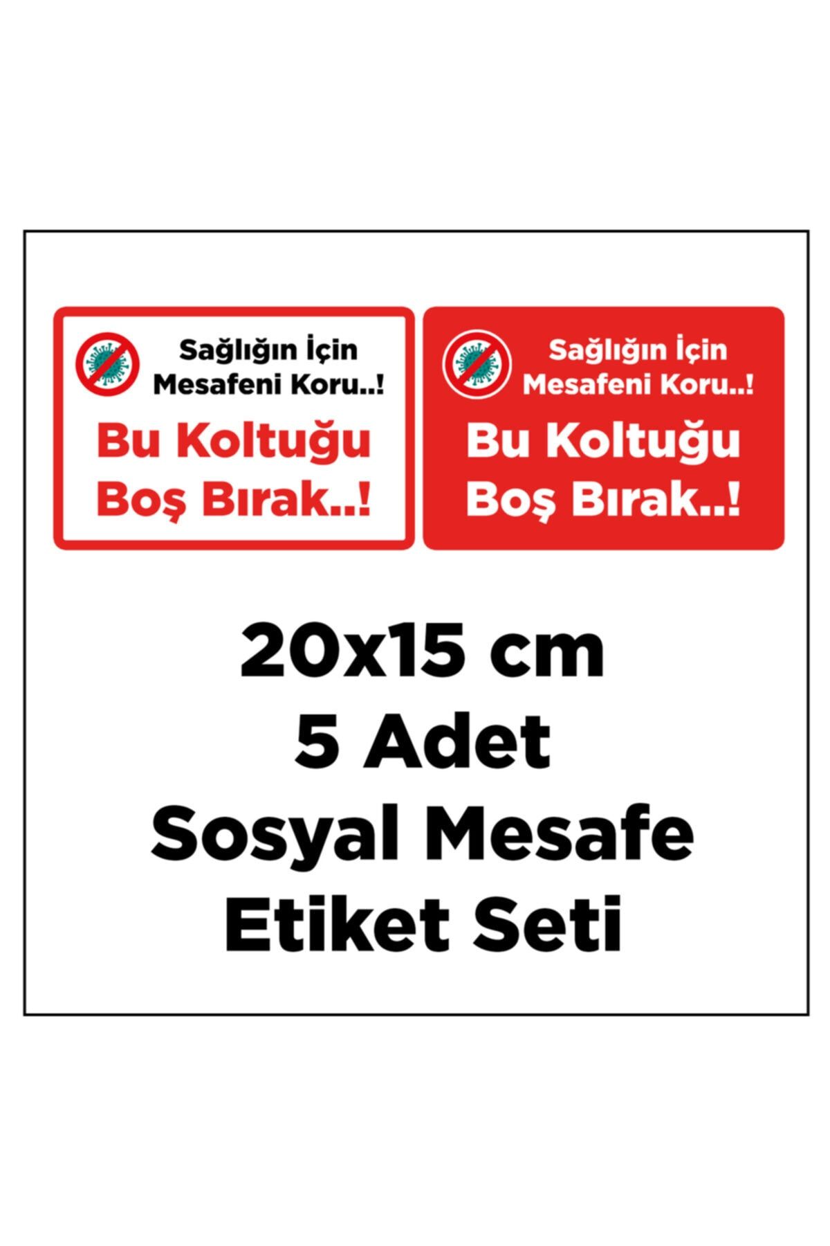 Sticker Sepetim Sosyal Mesafe Etiket Seti - Koronavirüs (covid-19) Uyarıları Sticker Setleri 4
