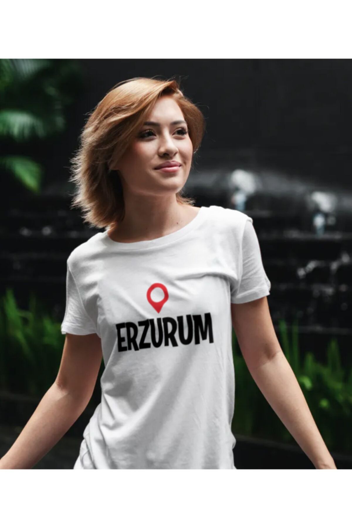 IŞILAY REKLAM Unisex Beyaz Erzurum Konum Tshirt