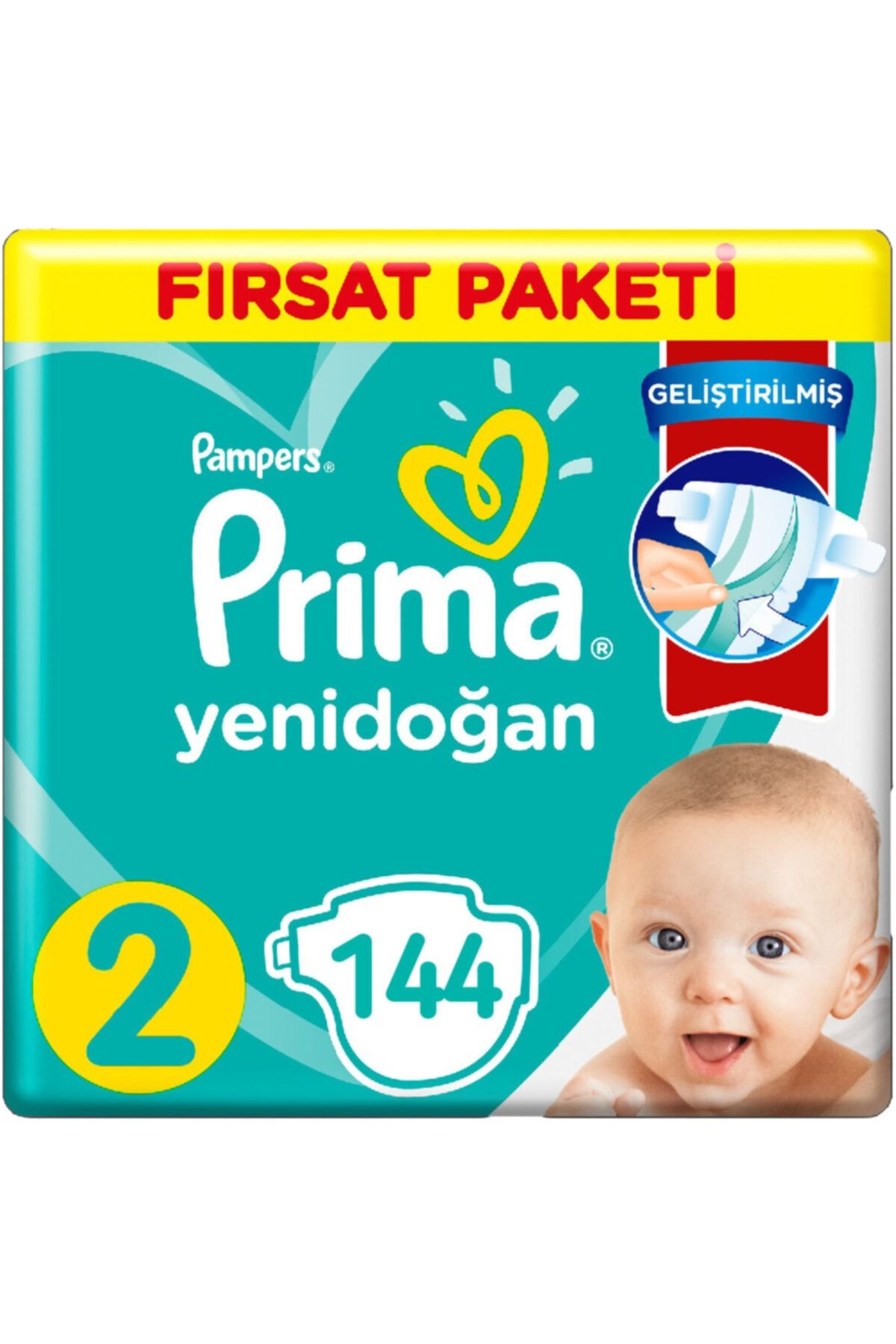 Prima 2 Beden Yenidoğan Bebek Bezi Fırsat Paketi (2*72) 144 Adet