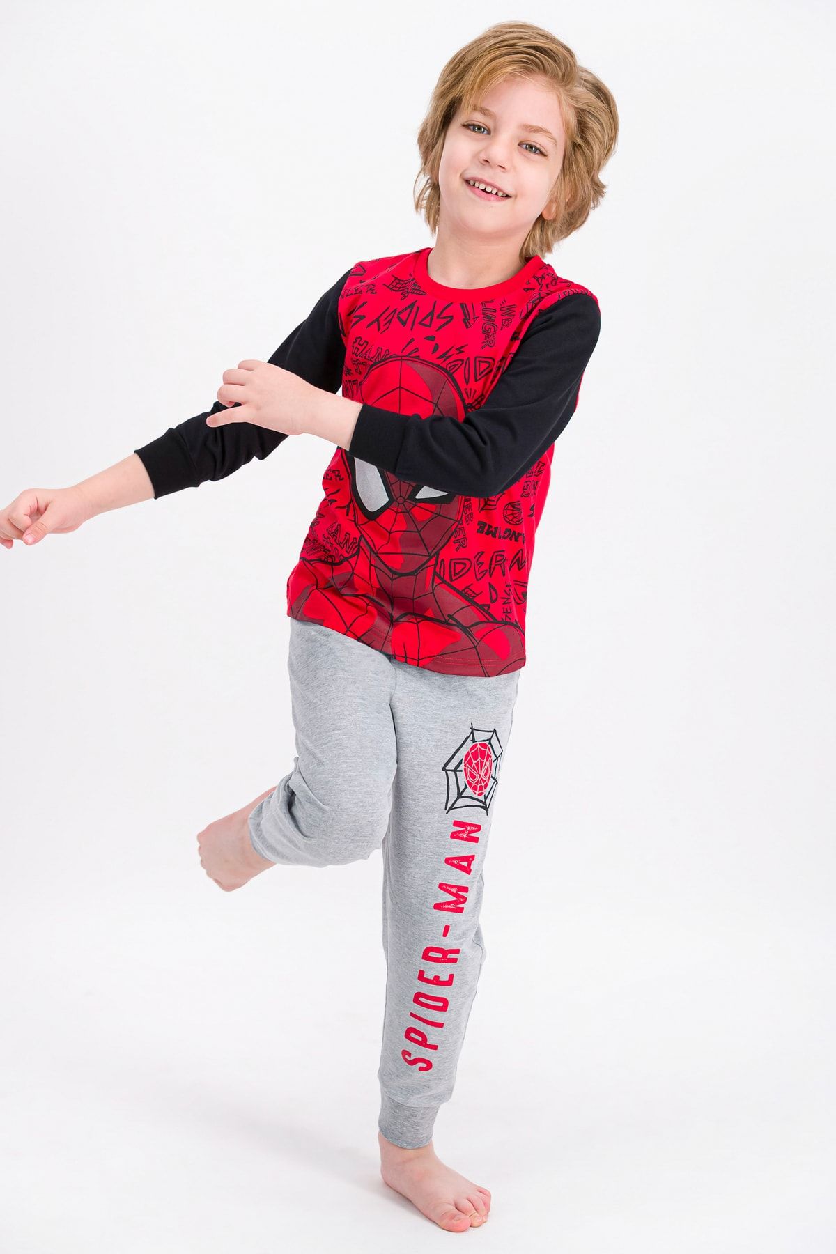 Spiderman Spider Man Açık Kırmızı Lisanslı Erkek Çocuk Pijama Takımı