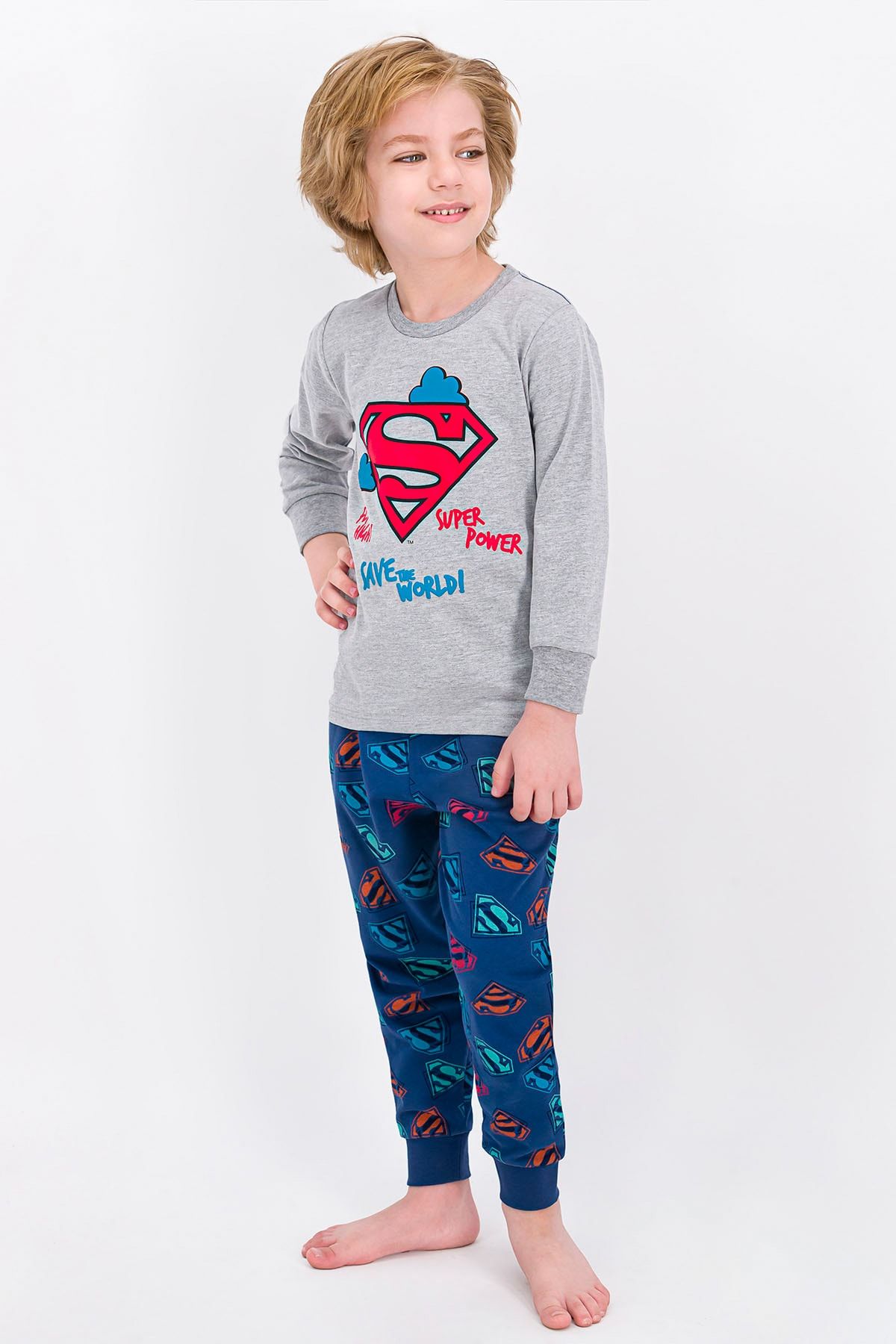 Superman Lisanslı Grimelanj Lisanslı Erkek Çocuk Pijama Takımı